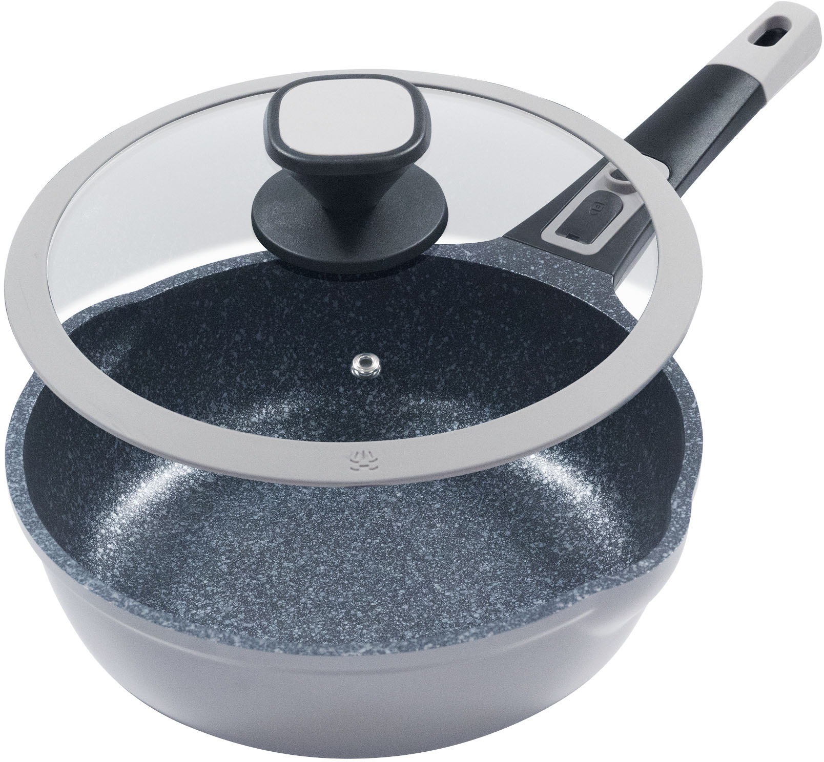 KING Bratpfanne »Küchenstart«, Aluminiumguss, (Set), Küchenmesser, Scheren, Besteck, Bratpfanne + Deckel Ø 24 cm,Induktion