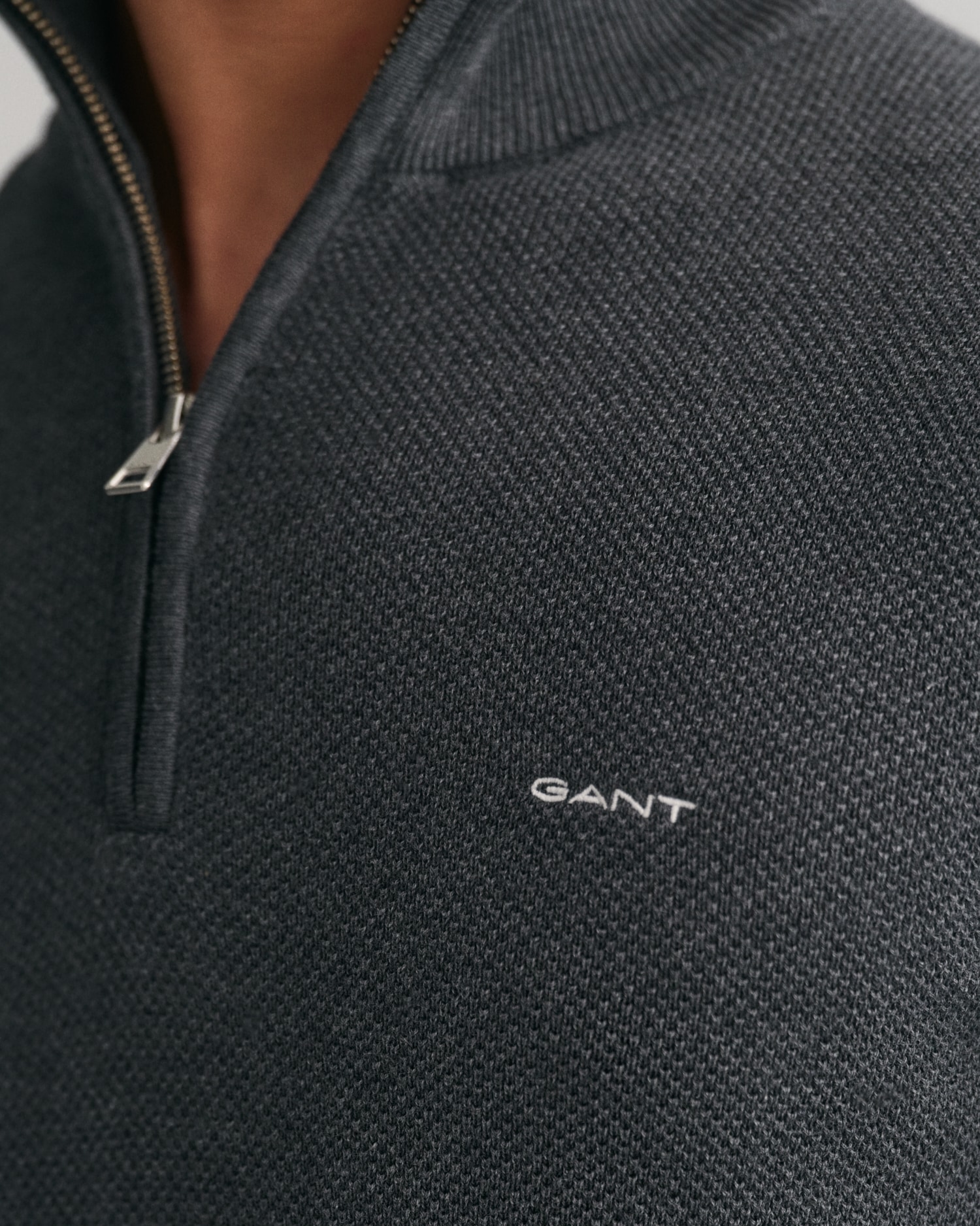 Gant Troyer »COTTON PIQUE HALF ZIP«, mit Piqué-Struktur