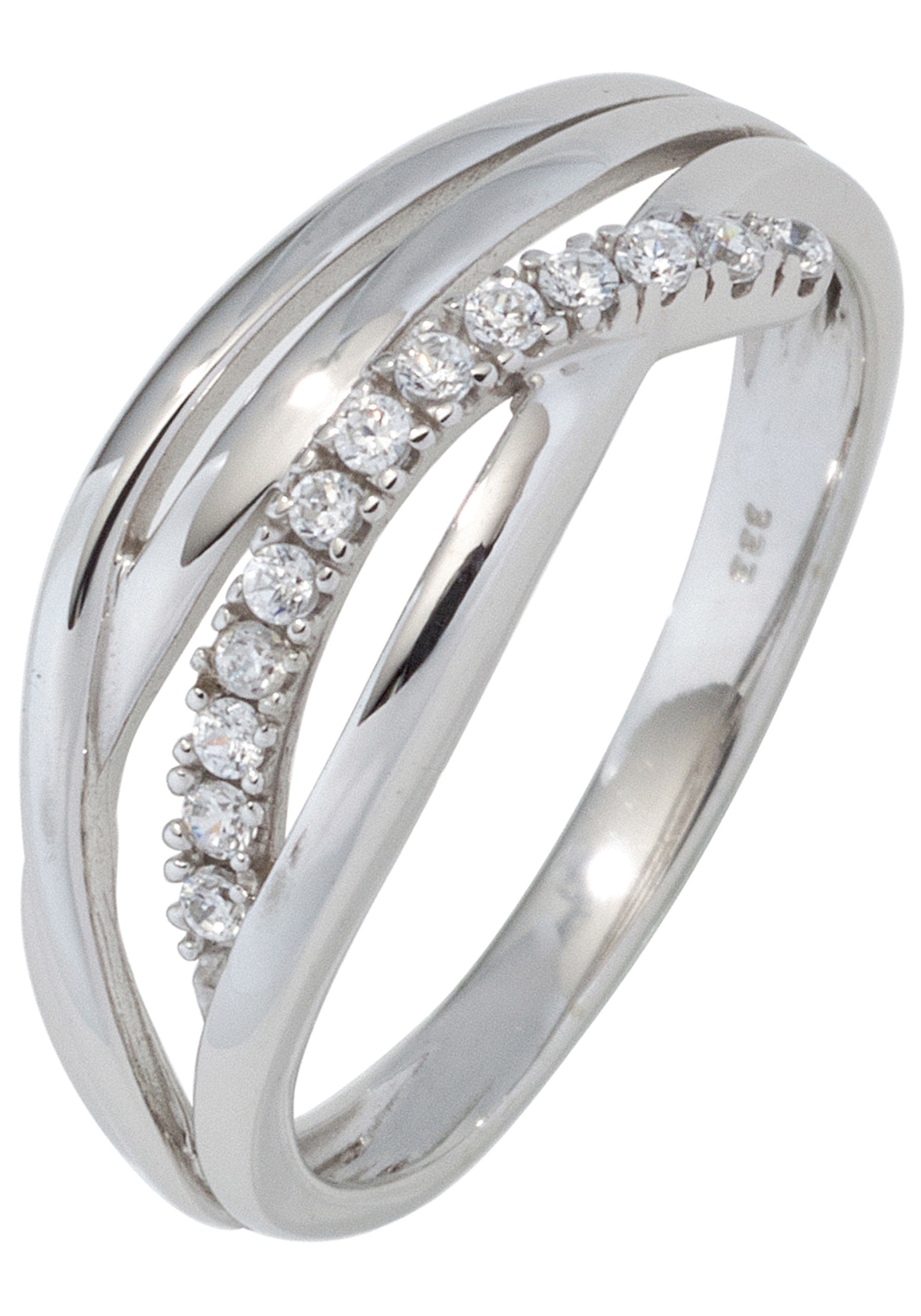 JOBO Goldring 333 Weißgold su Zirkonia