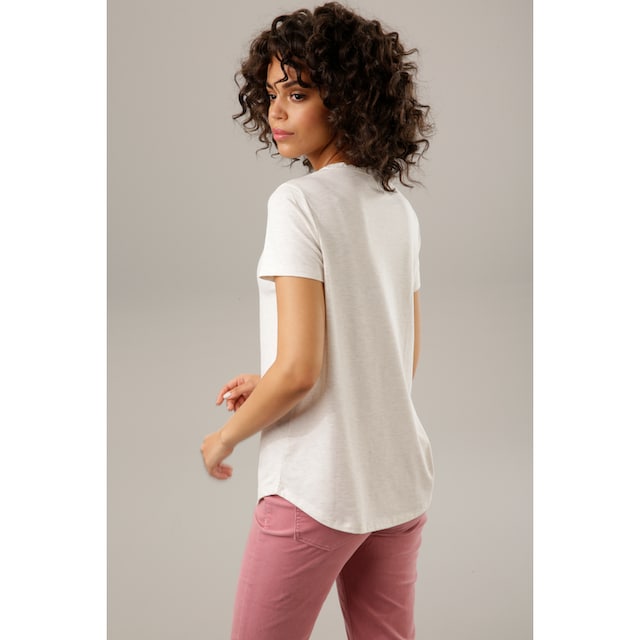 Aniston CASUAL T-Shirt, mit Glitzer verziertem Frontdruck - NEUE KOLLEKTION  für bestellen | BAUR
