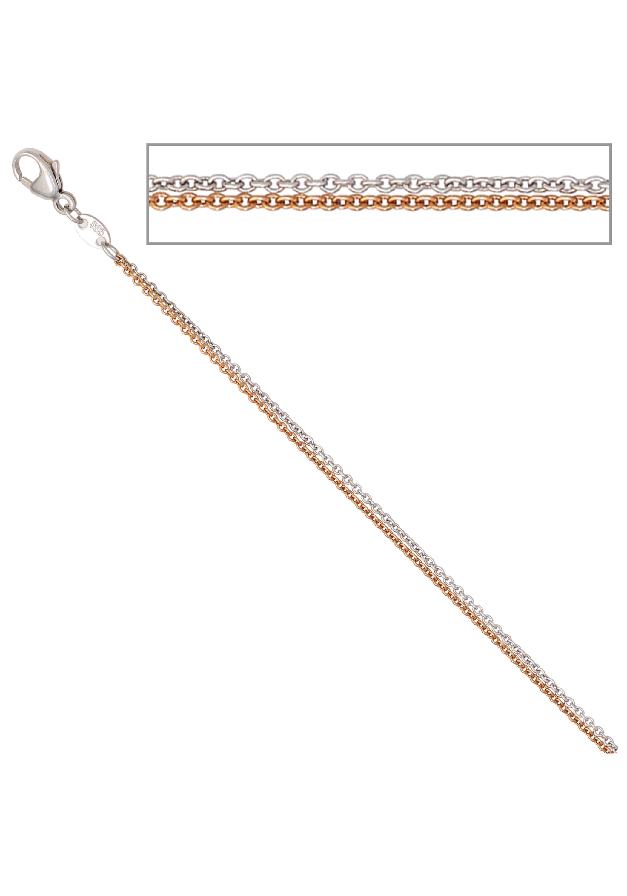 JOBO Goldkette, 585 Gold bicolor 42 cm