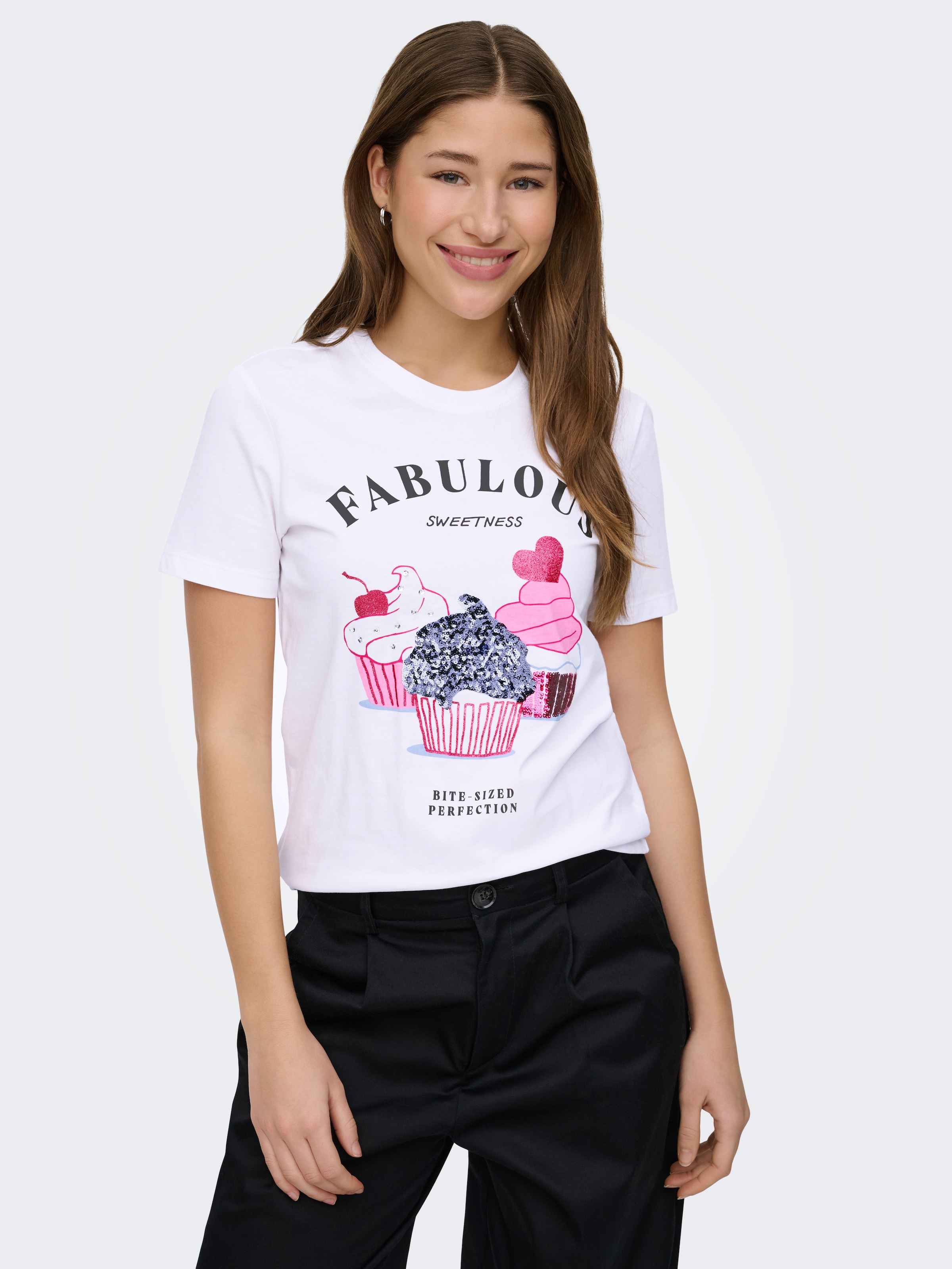 ONLY Kurzarmshirt "ONLKITA LIFE S/S TOP BOX JRS" Baumwolle, regular fit, Ru günstig online kaufen