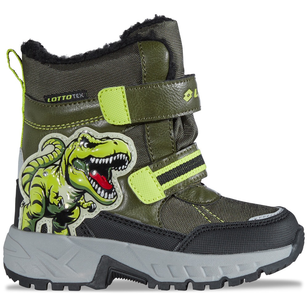 LOTTO Kinder Winterboots, Gr. 34olive, grün, Synthetik, mehrfarbig, Schuhe, - mit Blinklichtern