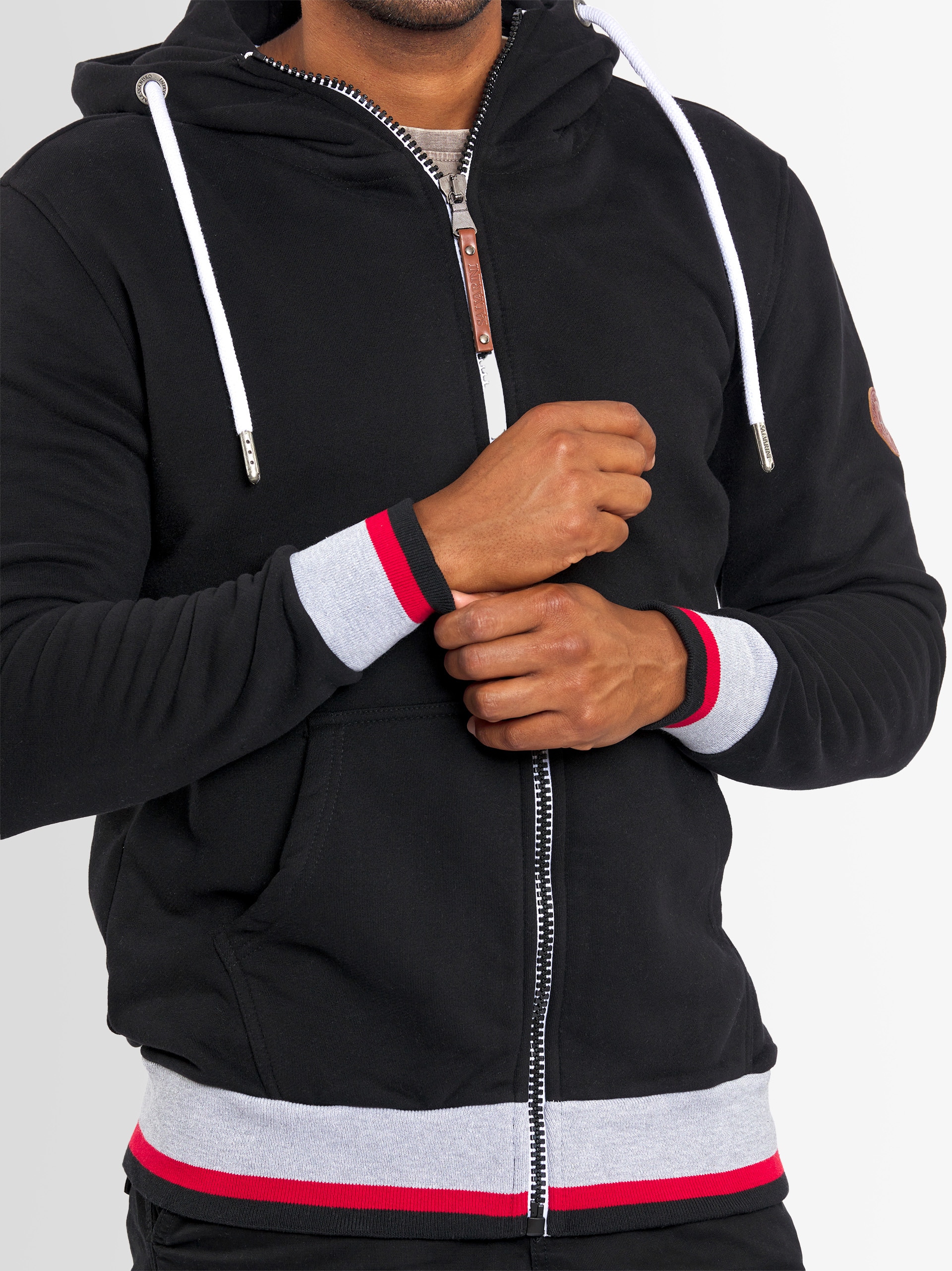 Alessandro Salvarini Sweatjacke »ASRevellio«, mit großer Kapuze