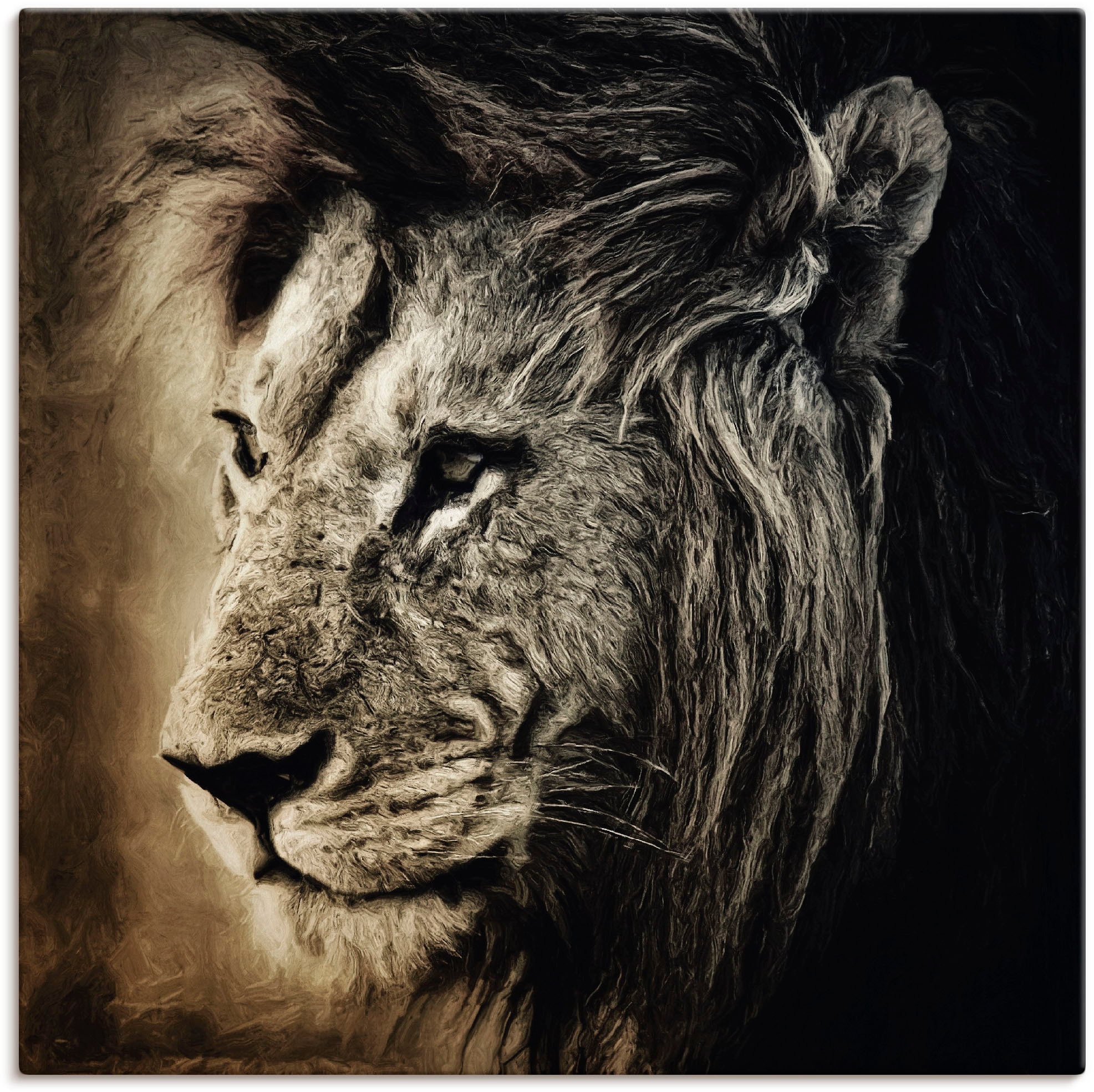 Artland Leinwandbild "Löwe II", Wildtiere, (1 St.), auf Keilrahmen gespannt