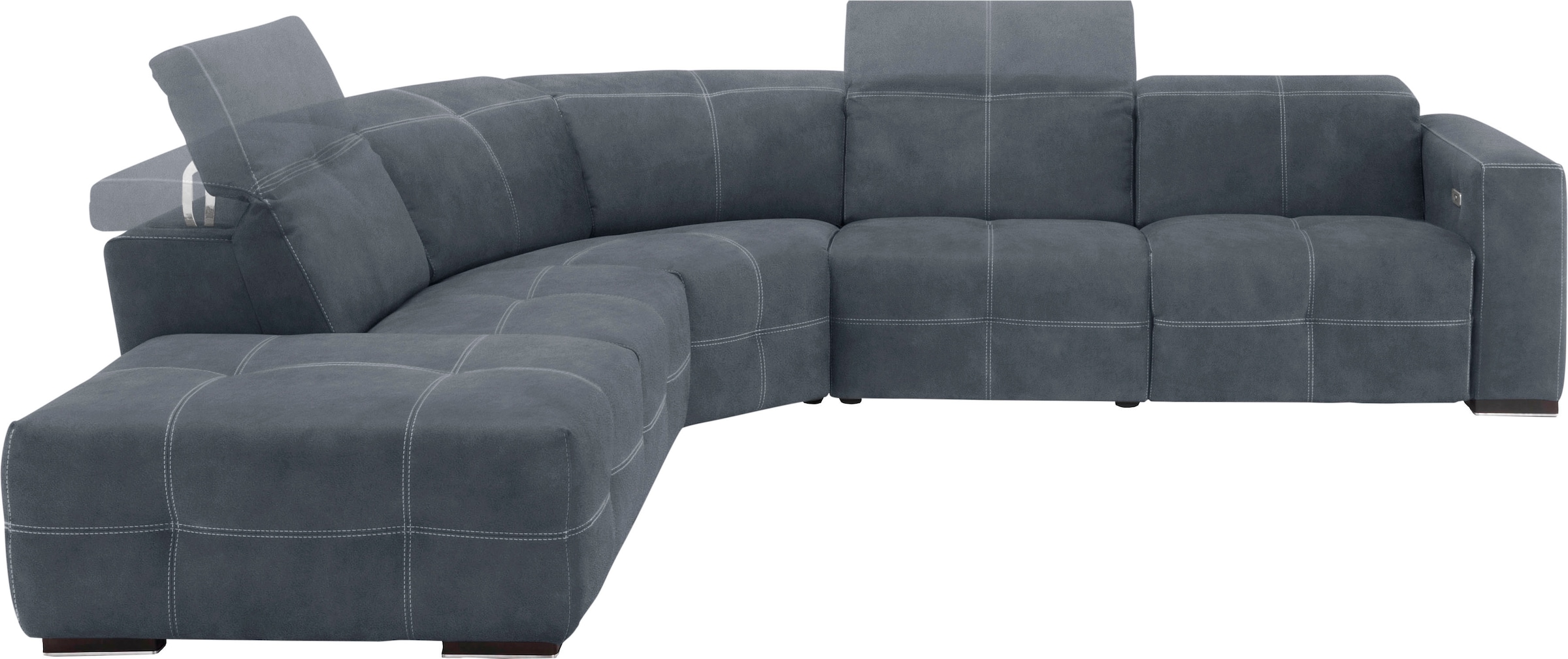 Egoitaliano Ecksofa "Sauvanne, Designsofa der Extraklasse, elegant und bequem, L-Form" wahlweise mit elektrischer Relaxfunktion, Kopfteilverstellung