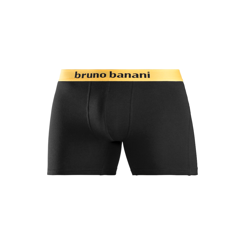 Bruno Banani Langer Boxer »Unterhose für Herren«, (Packung, 4 St.), mit auffälligem Logobund