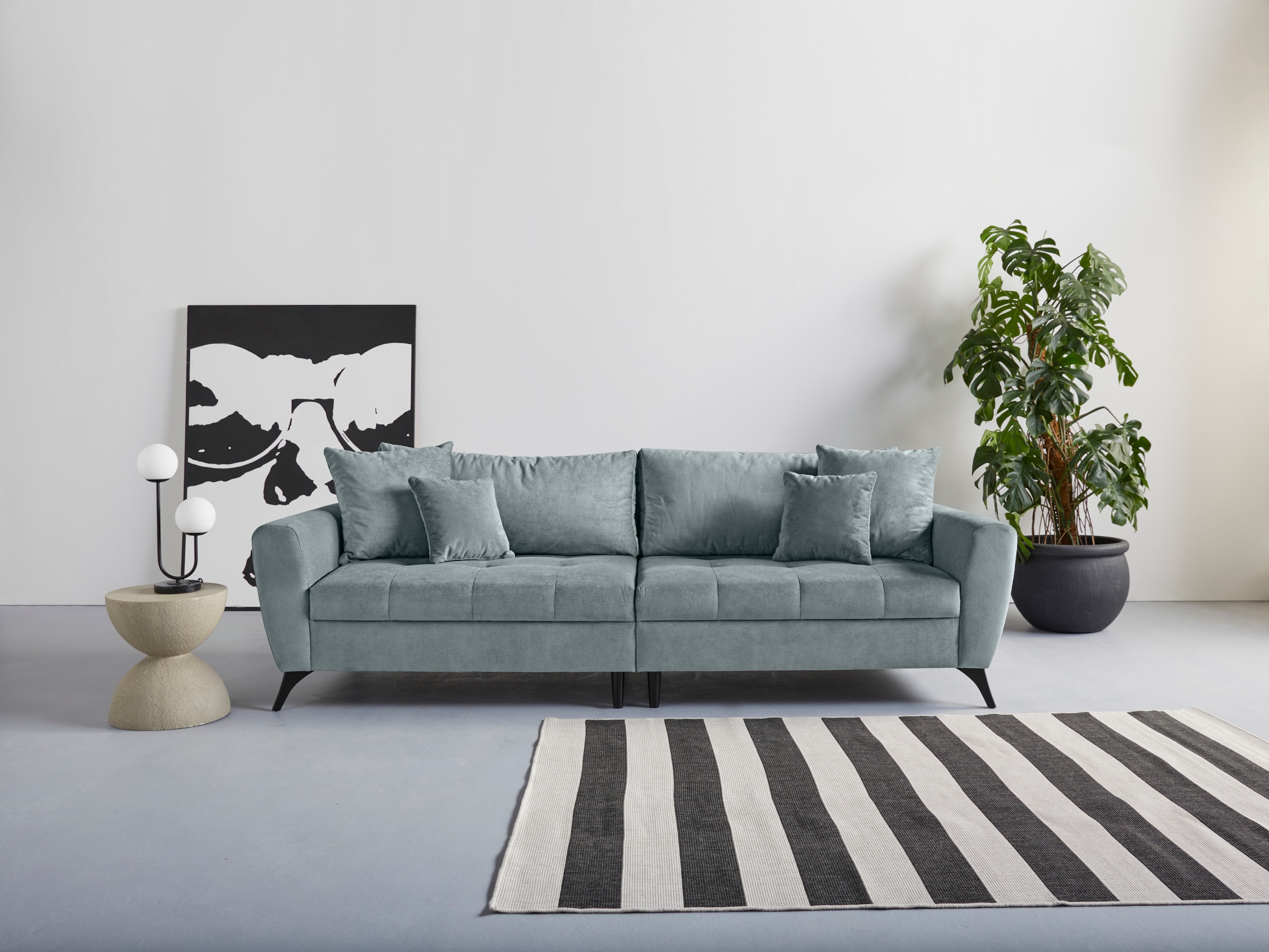 INOSIGN Big-Sofa »Lörby«, auch mit Aqua clean-Bezug, feine Steppung im Sitzbereich, lose Kissen