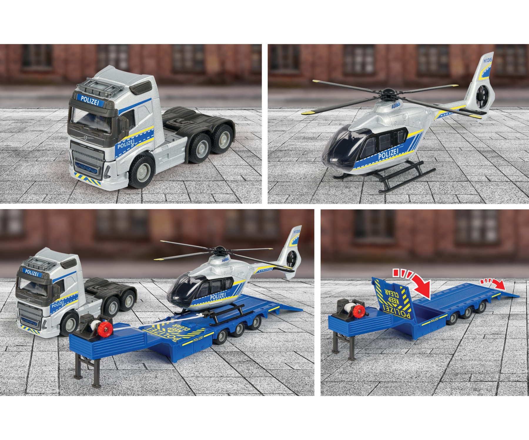 majORETTE Spielzeug-Polizei »Volvo Polizei Truck+Heli«