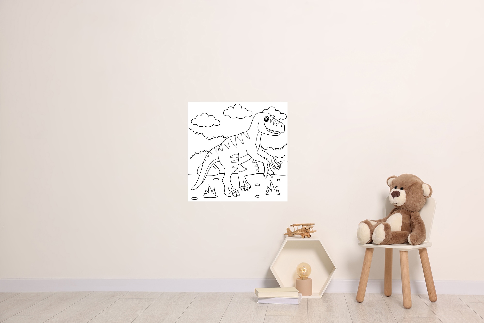 queence Wandsticker »Dino«, (1 St.), DIY-Wandsticker zum Bemalen