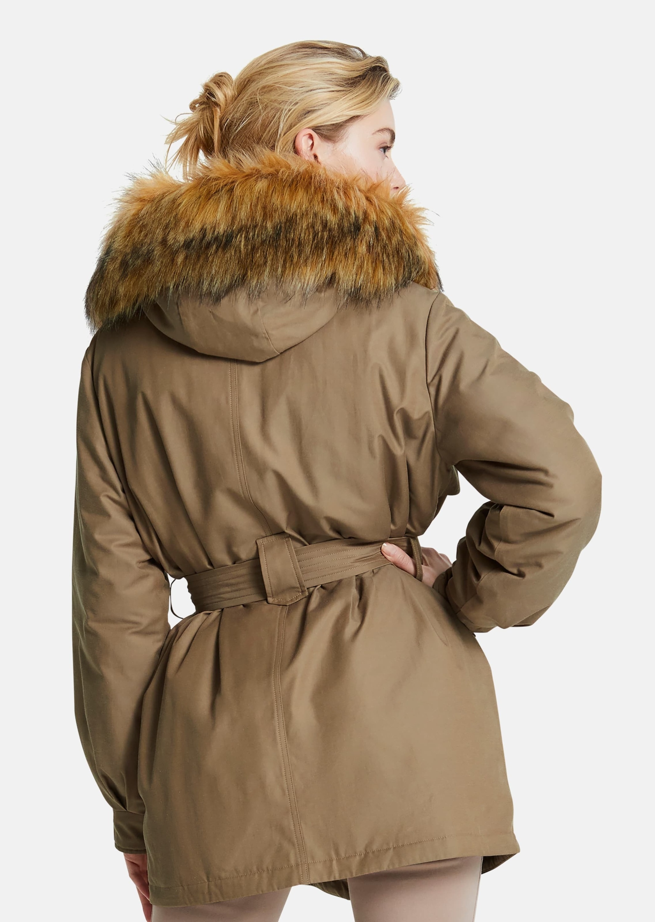 MADELEINE Trenchcoat »Parka Parka mit Kapuze und abnehmbarem Fake-Fur«
