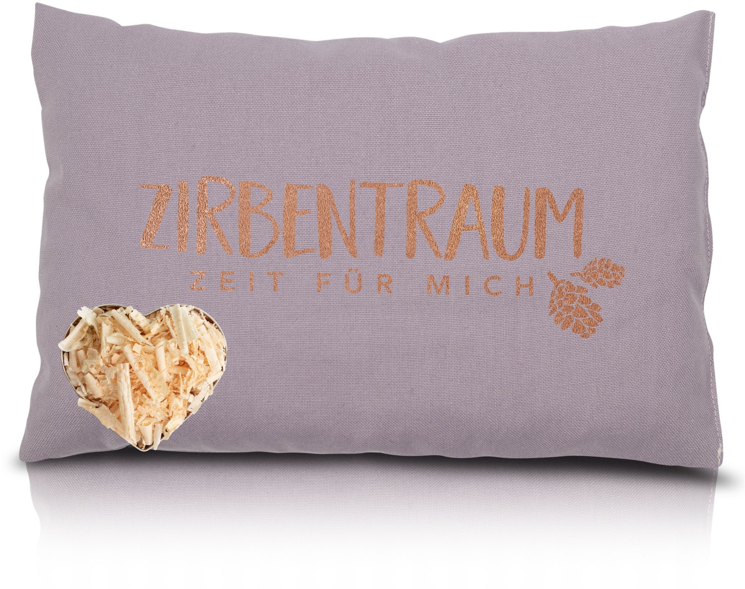 herbalind Zirbenkissen "Zirbentraum in Anthrazit/Roségold 30x20 mit Reißver günstig online kaufen