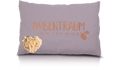 Zirbenkissen »Zirbentraum in Anthrazit/Roségold 30x20 mit Reißverschluss - Gefüllt«,...