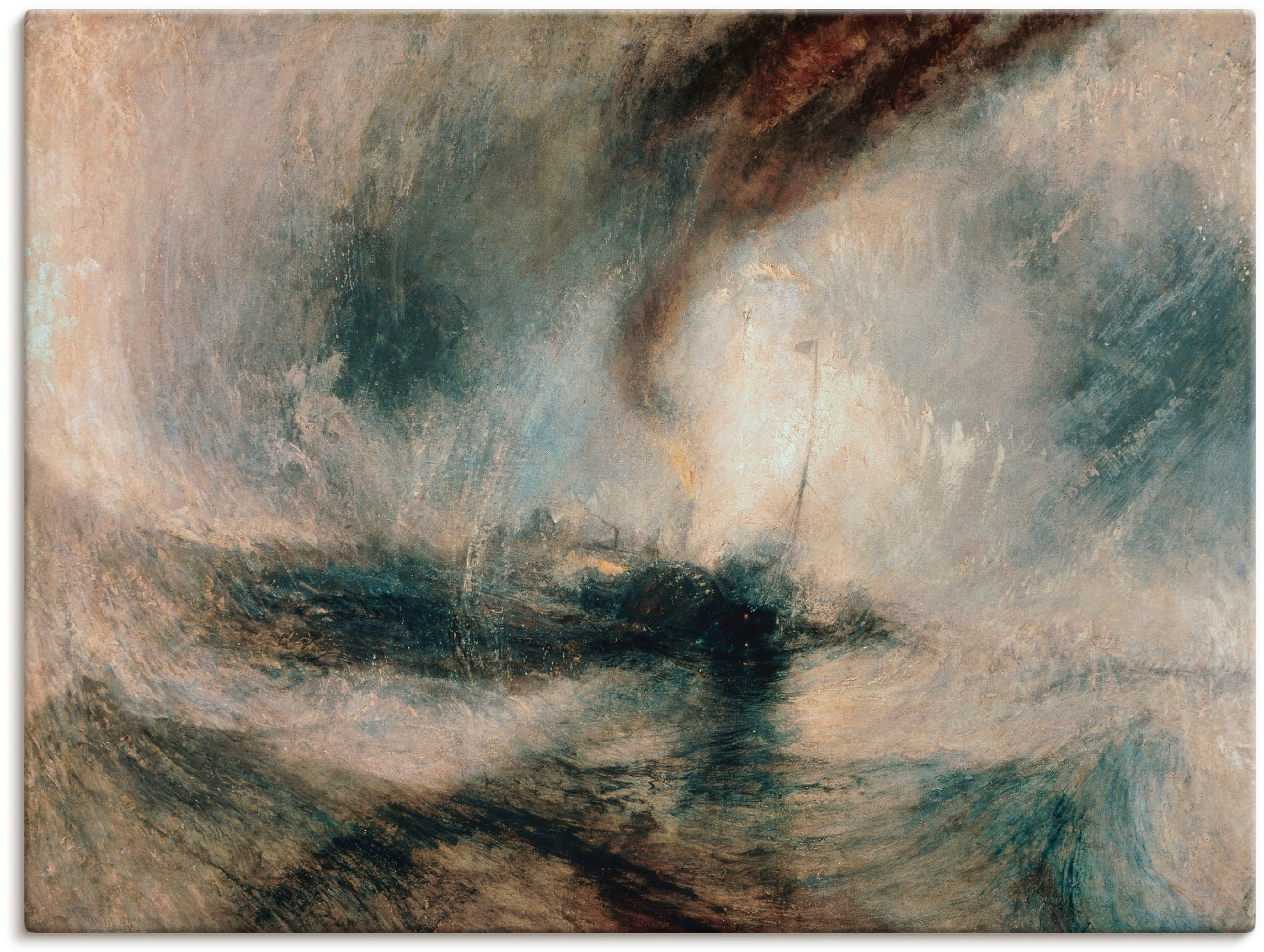 Artland Leinwandbild »Schneesturm über dem Meer. 1842«, Gewässer, (1 St.), auf Keilrahmen gespannt