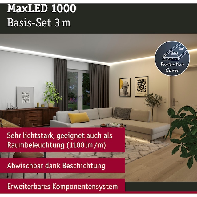 Paulmann LED-Streifen »MaxLED 1000 Basisset 3m IP44 Cover 2700-6500K 32W  230/24V 60VA«, 1 St.-flammig, Tunable White bestellen | BAUR