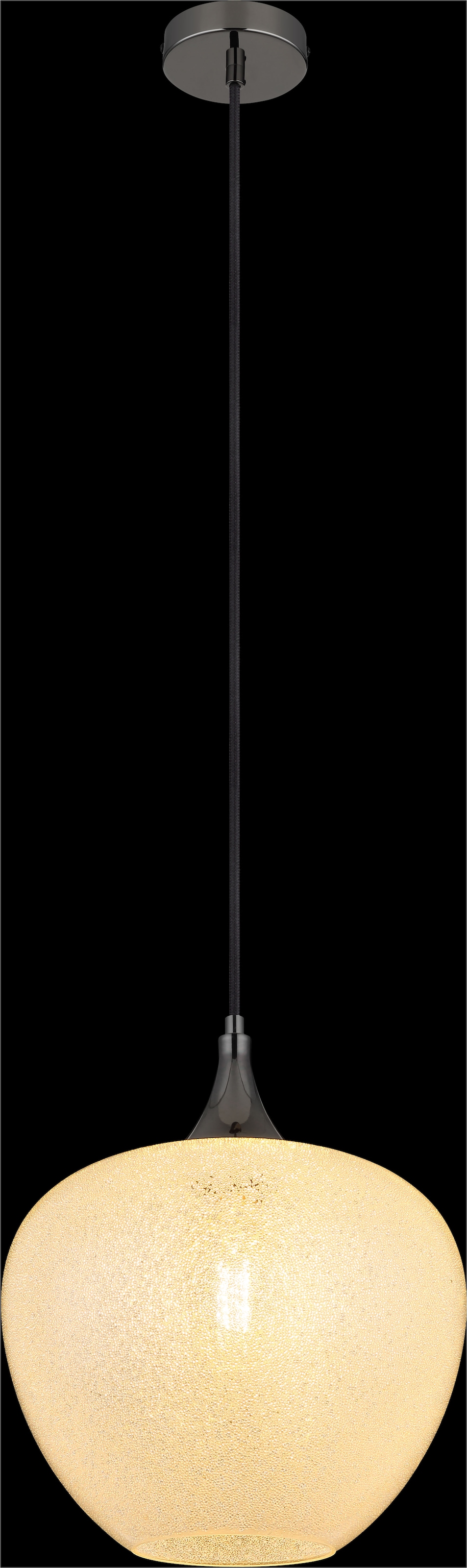 GLOBO LIGHTING Hängeleuchte »MAXY«, Leuchtmittel E27 | ohne Leuchtmittel, Hängelampe/Pendelleuchte/schwarz-chrom/Glas klar/Acrylkristalle