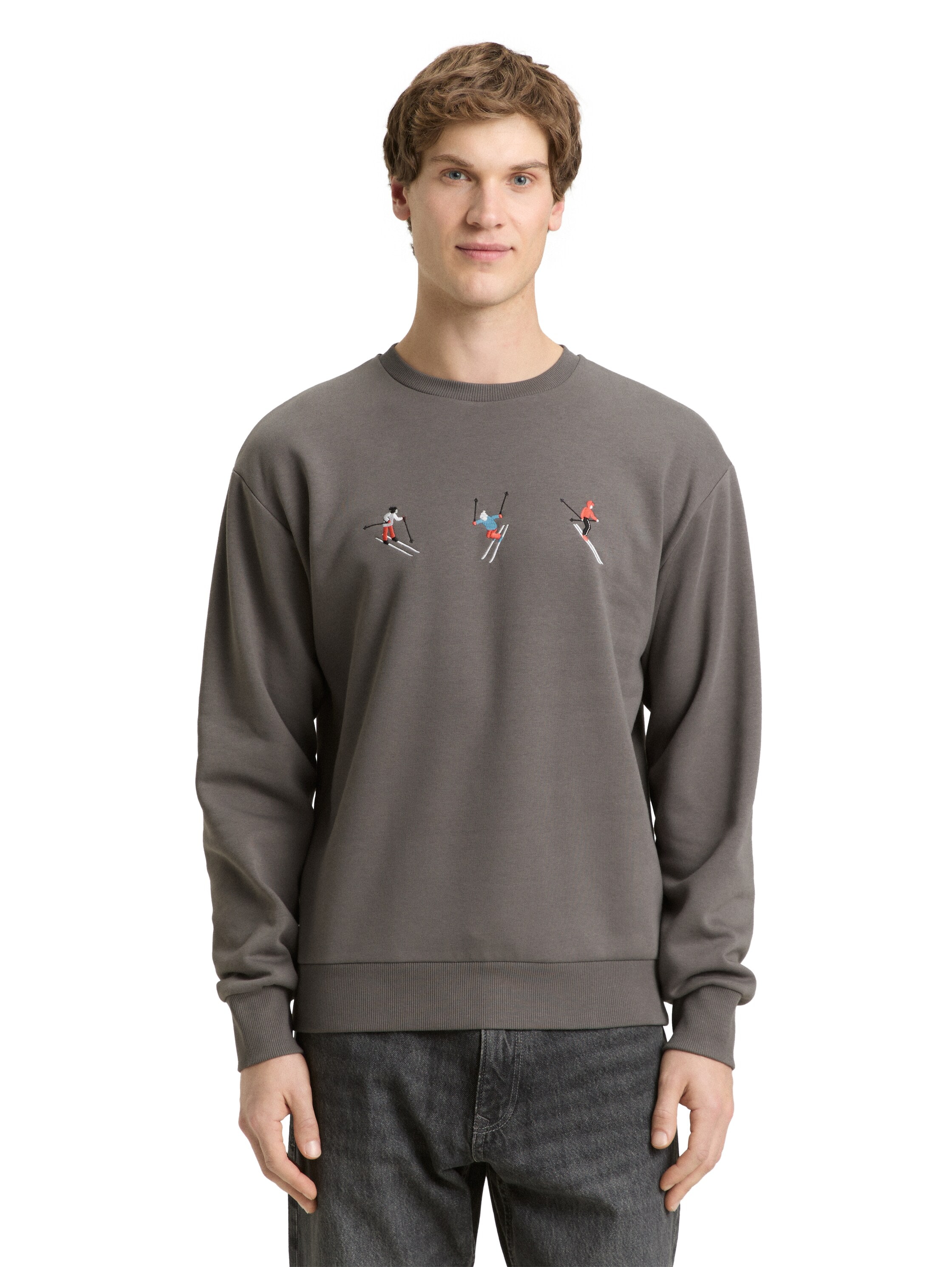 TOM TAILOR Denim Sweater, mit Ski-Motiven bestickt günstig online kaufen
