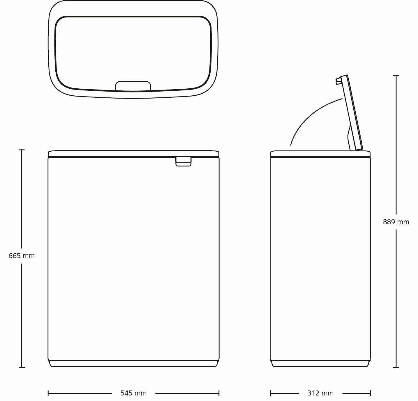 Brabantia Mülleimer »Bo Touch Bin, 2 x 30L«, Soft-Touch-Öffnungssystem