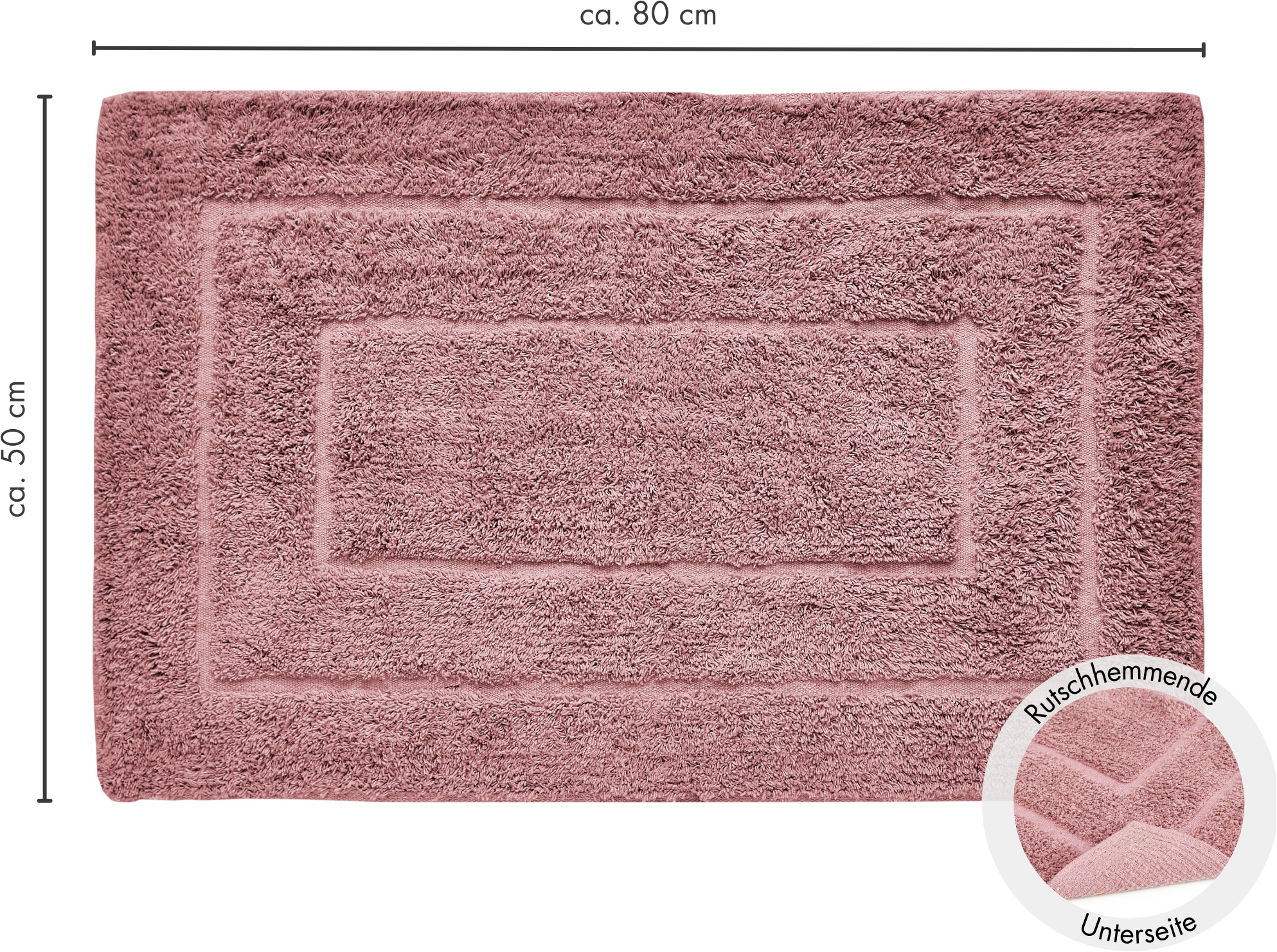 Andiamo Badematte »Havanna, 50x80 cm«, fußbodenheizungsgeeignet-schnell trocknend, Badteppich, Uni Farben, Hoch-Tief Effekt, verschiedene Designs