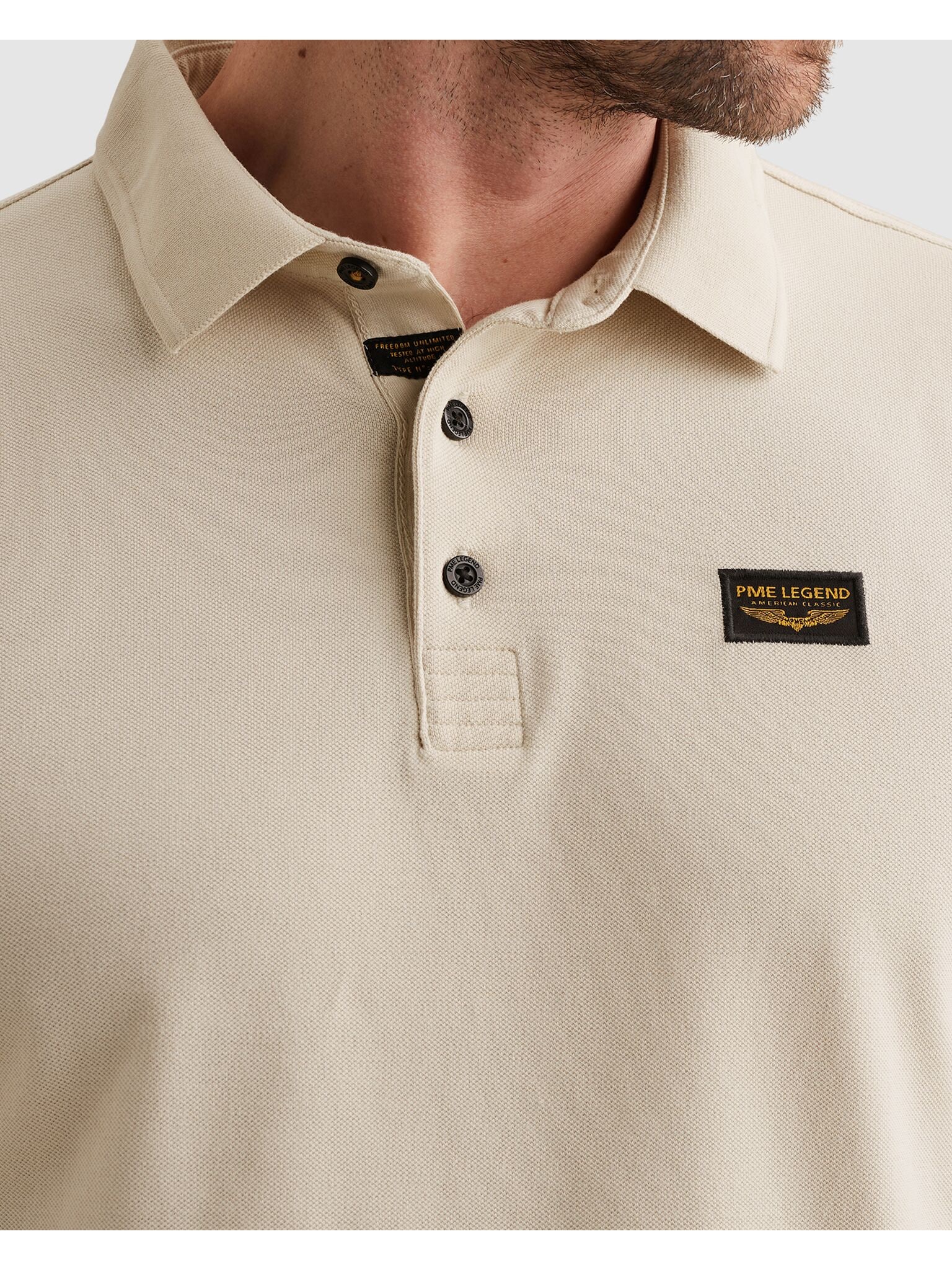 PME LEGEND Langarm-Poloshirt mit Logo Stickerei