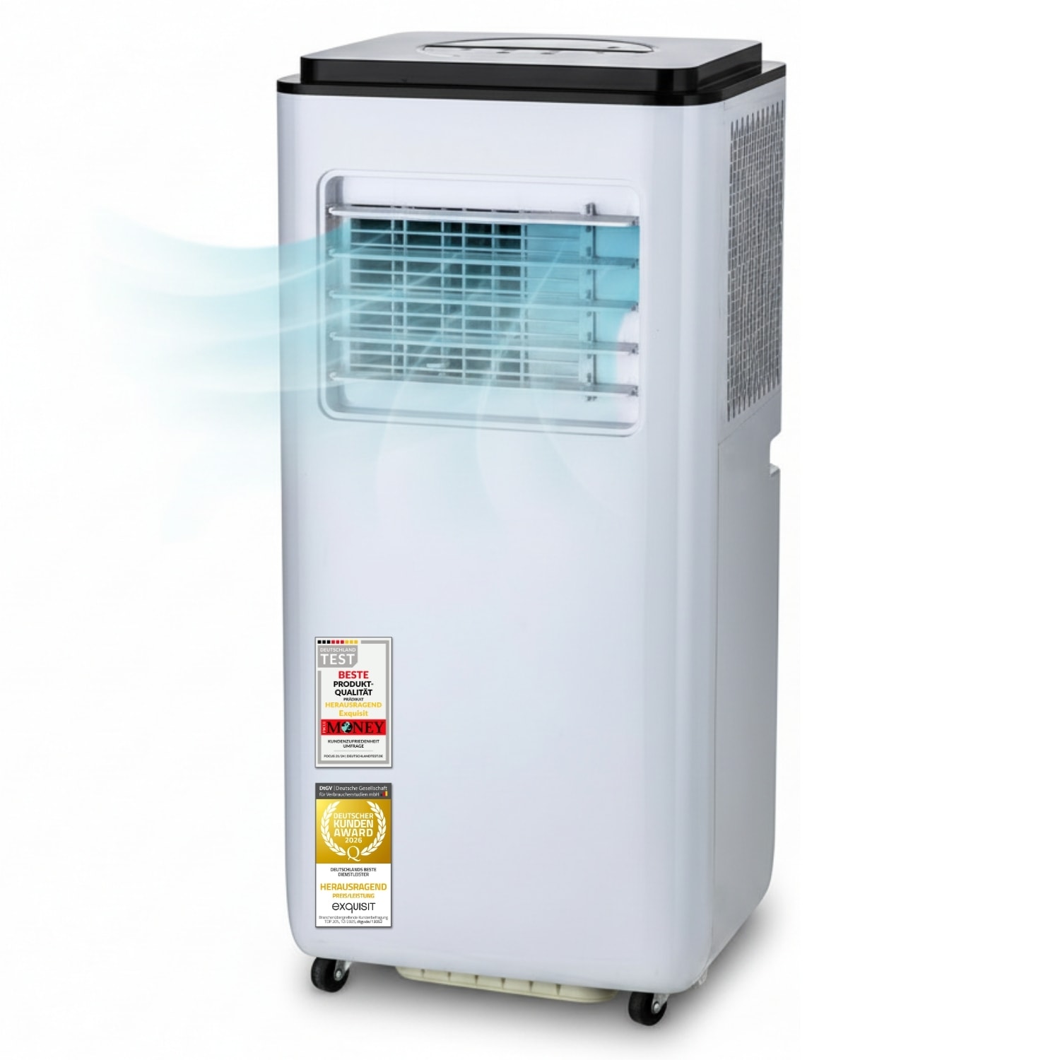 exquisit 4-in-1-Klimagerät »CM 30900 we, für Räume bis zu 18m²« Ganzjähriger Komfort mit Kühlen, Heizen, Entfeuchten und Lüften