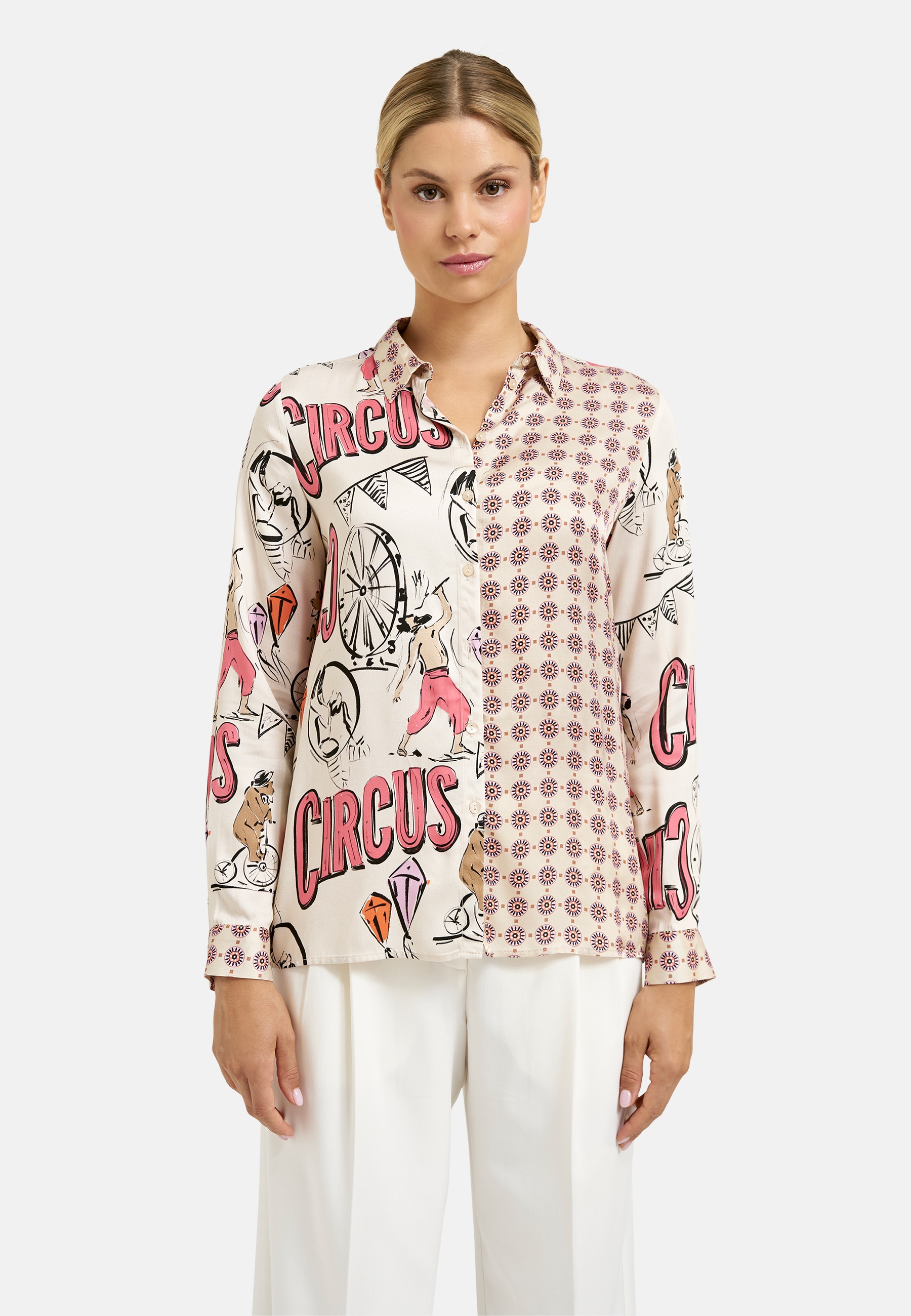 Milano Italy Langarmbluse mit All Over Print günstig online kaufen