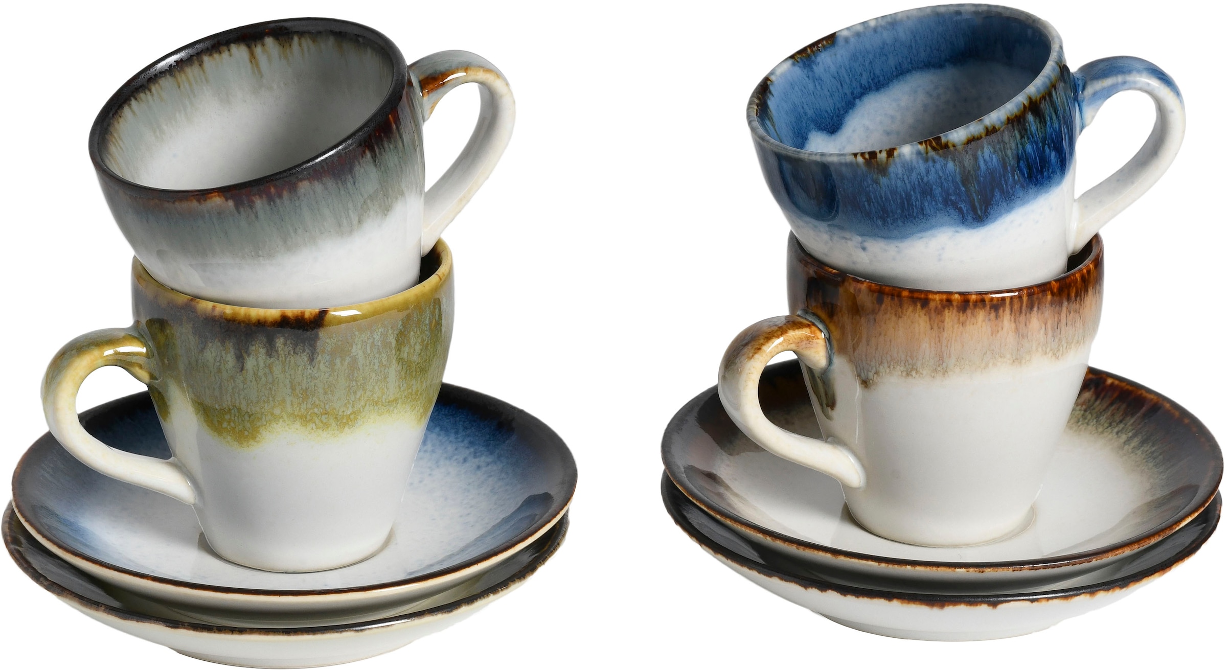 CreaTable Espressotasse "Cascade Mix, Espresso-Set, 8-tlg." Reaktivglasur günstig online kaufen