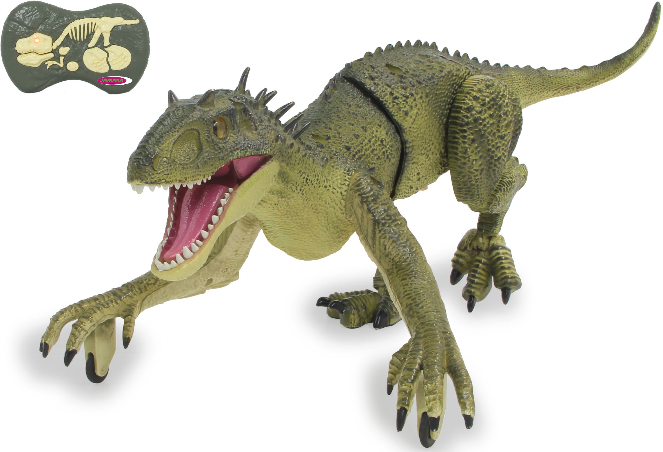 JAMARA Kinder RC-Tier "Dinosaurier Exoraptor, Li-Ion 3,7V, 2,4GHz, grün", grün, B:22cm H:11cm, Fernlenkfahrzeuge, mit Licht und Sound