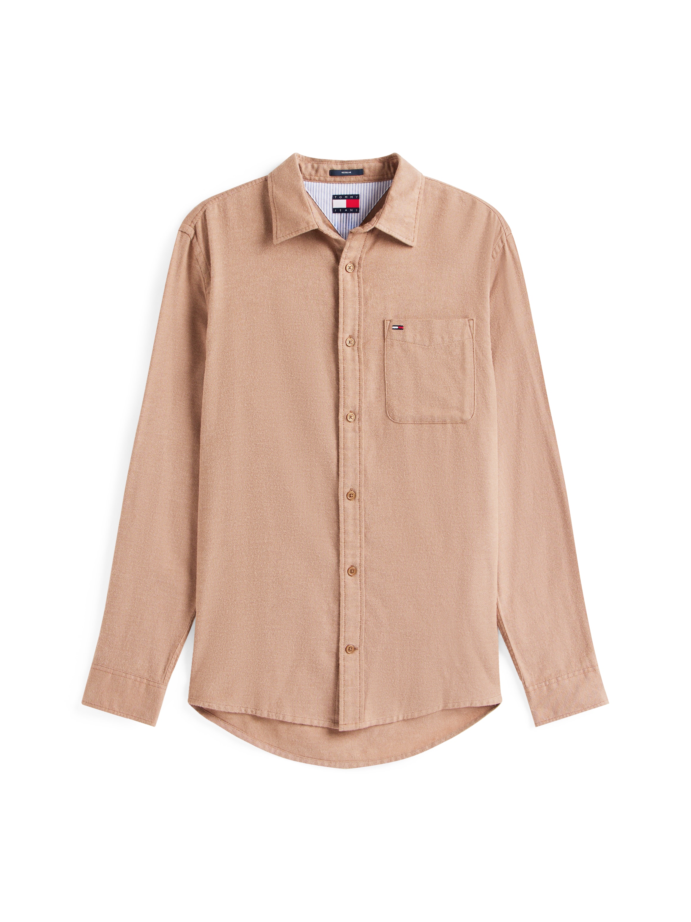 Tommy Jeans Flanellhemd »TJM FLANNEL«, regular fit, Langarmhemd, halbgespreizter Kragen