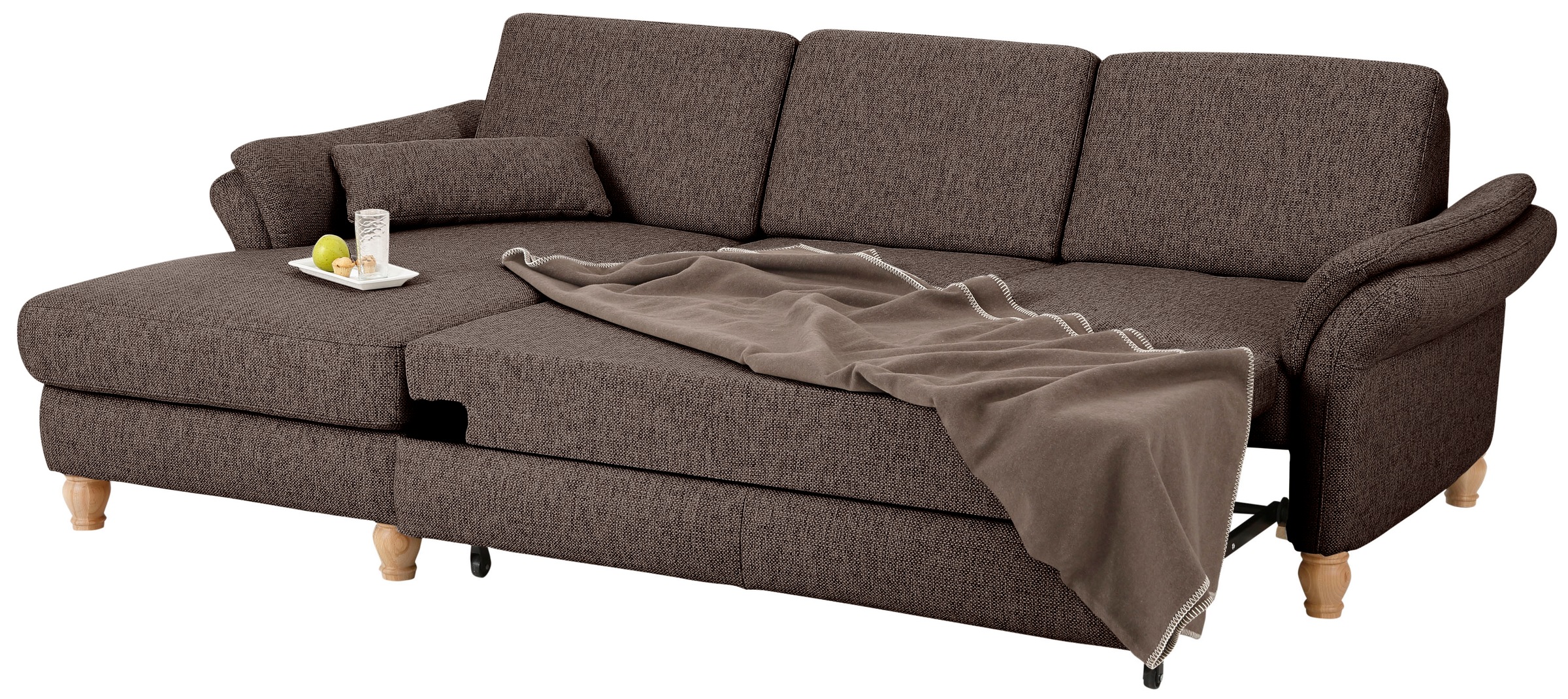 Home affaire Ecksofa »Palace L-Form«, incl. Sitztiefenverstellung, wahlweise mit Bettfunktion und Stauraum