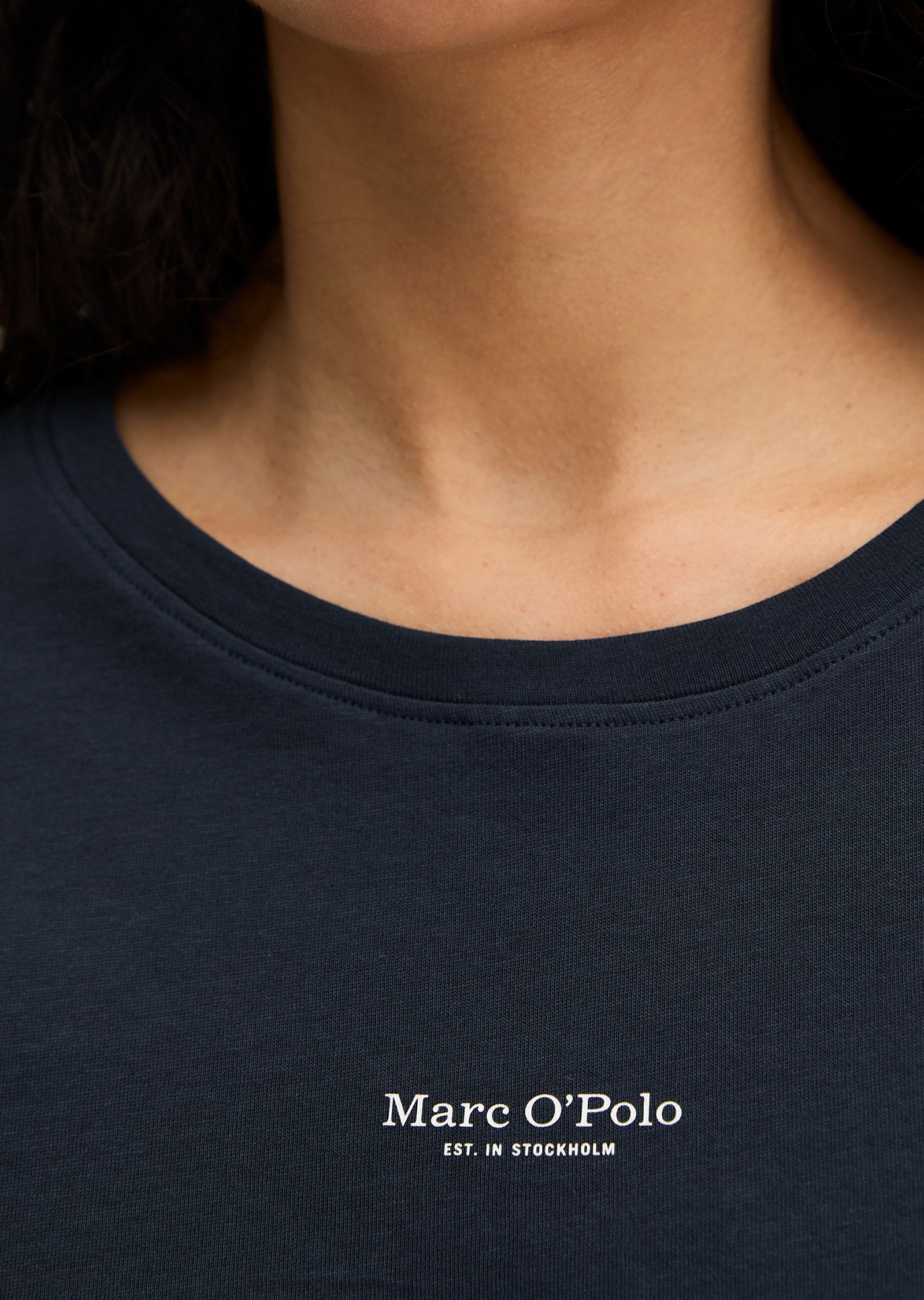 Marc O'Polo Pyjamaoberteil »Mix N Match Cotton Top LS« mit Rundhalsausschnitt und langen Ärmeln