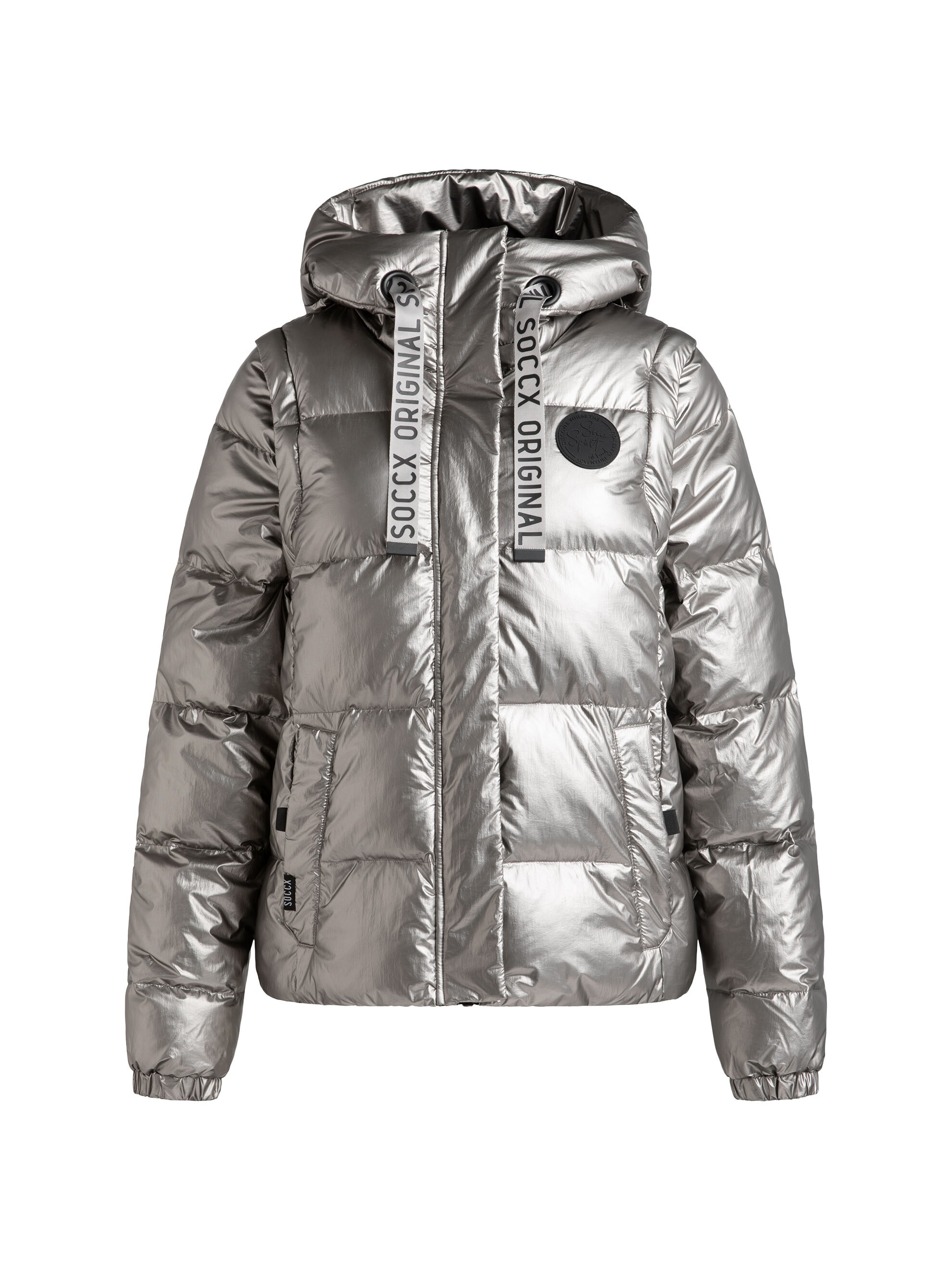 SOCCX Winterjacke mit Kapuze mit abnehmbaren Ärmeln