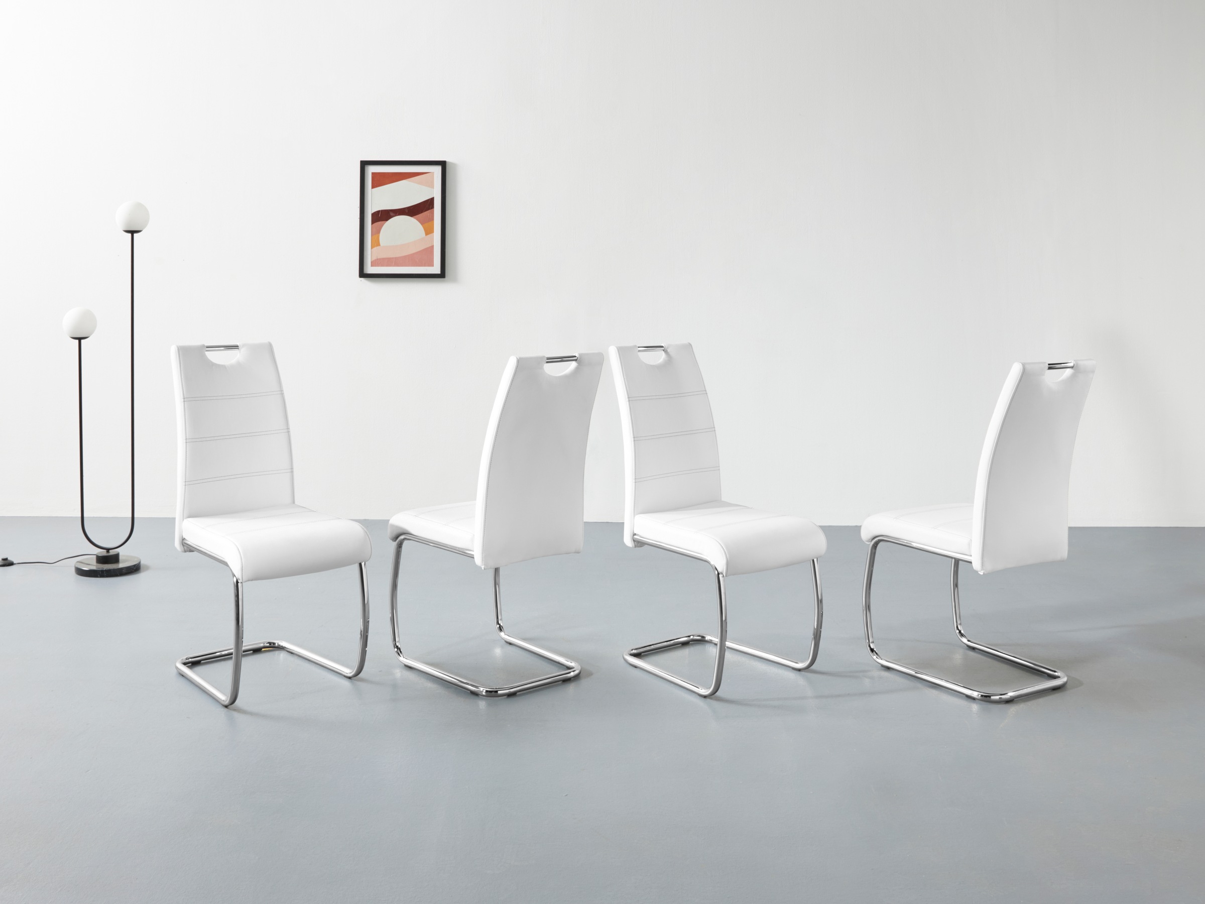 HELA Freischwinger »FLORA«, (Set), 4 St., Kunstleder, 1, 2 oder 4 Stück, Freischwinger