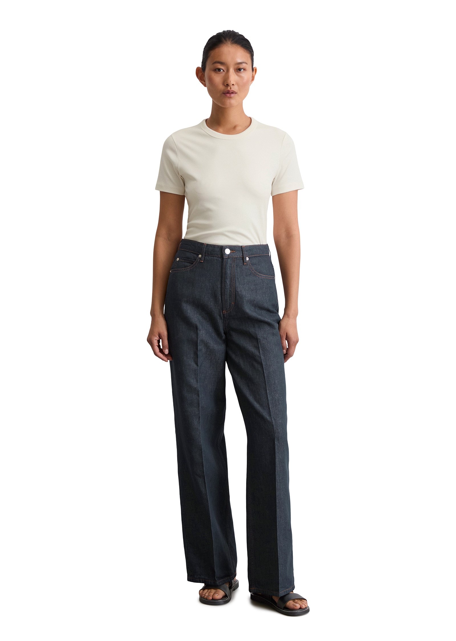 Marc O'Polo Weite Jeans »aus Baumwolle-Leinen-Mix«