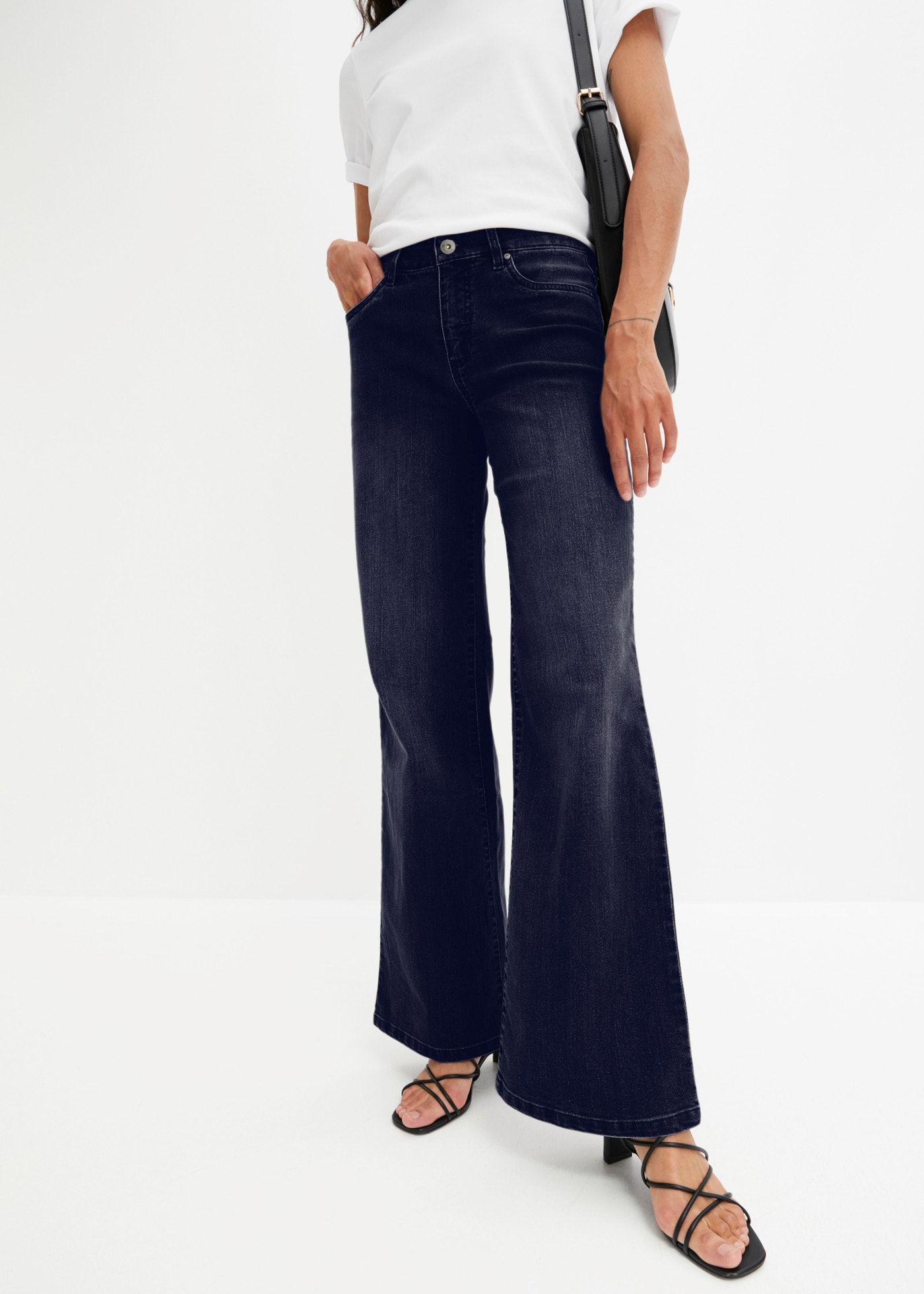 bonprix Loose Fit, 5-Pocket-Style, Wide-Leg Jeans, Mid Waist