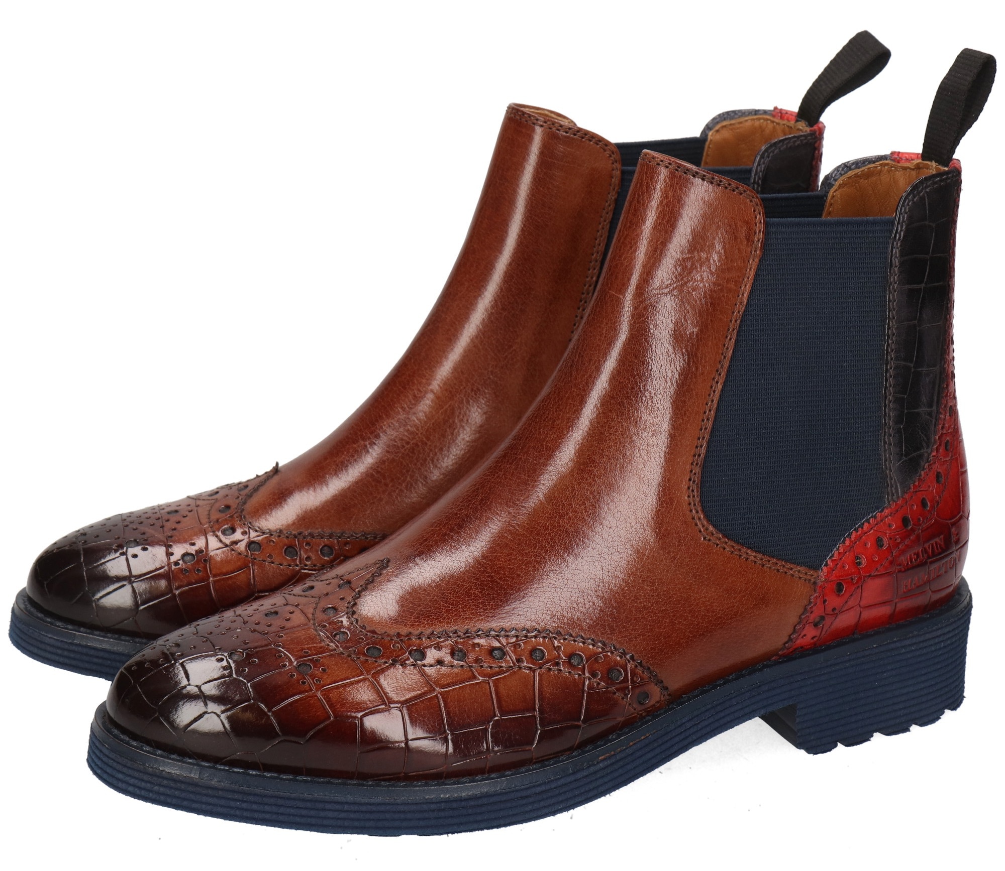 Chelseaboots »Selina 6 - vegetabil gegerbt«, Brogue, Anzugschuh, Stiefelette mit...