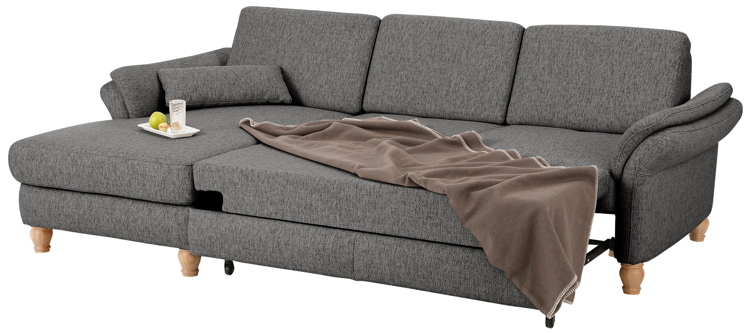 Home affaire Ecksofa »Palace L-Form«, incl. Sitztiefenverstellung, wahlweise mit Bettfunktion und Stauraum