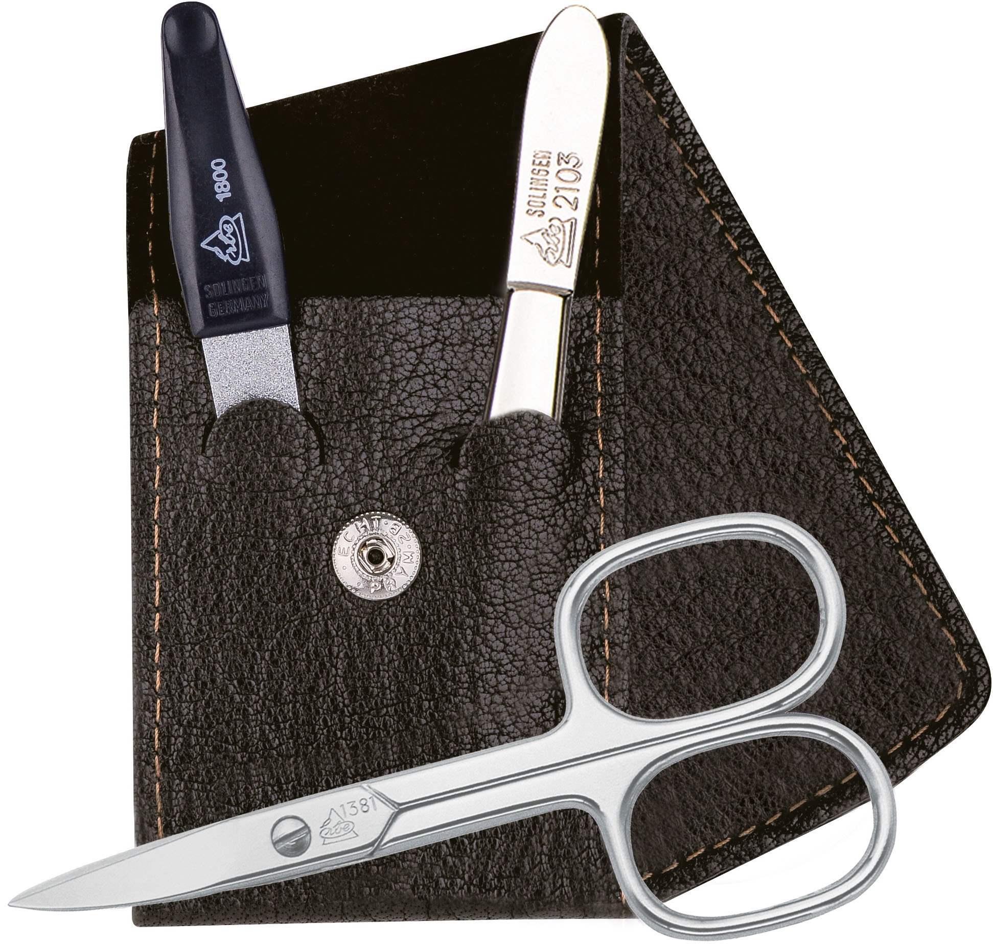 ERBE Maniküre-Etui "ERBE Maniküre Set Taschen-Etui, Serie "Mountain Bear", braun, 3-tlg.", B/H/T: 50mm x 100mm x 25mm 3 Stk., braun, B:50mm H:100mm