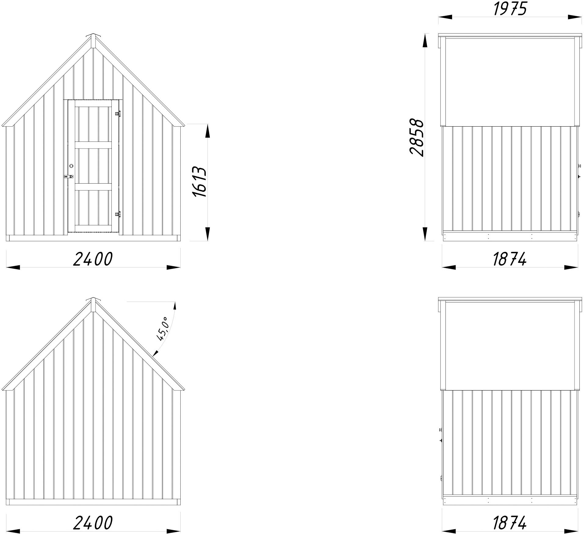 Palmako Gewächshaus »Emilia Gerätehaus 4,0 m² (RAL7012)«