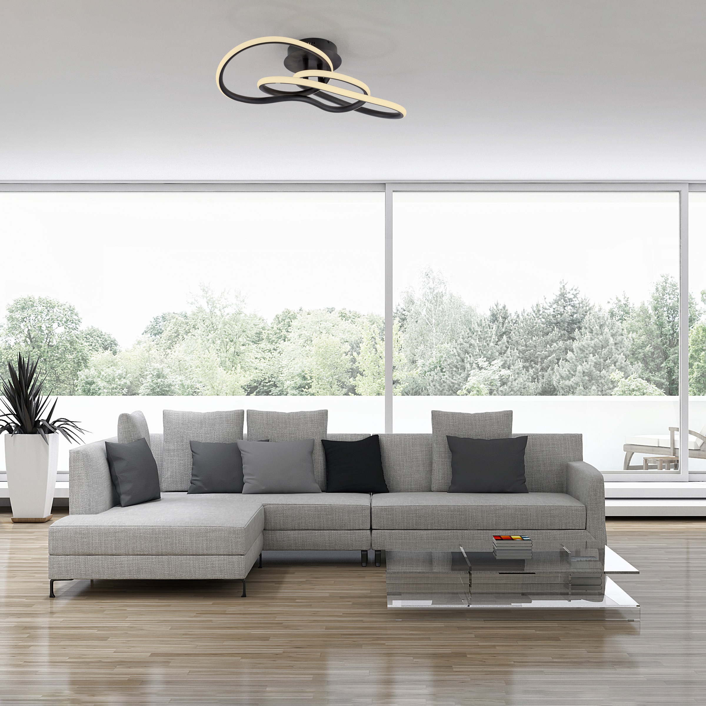 Paul Neuhaus LED Deckenleuchte »TWIST« LED-Board 1 Stk. Warmweiß Stufenlos dimmbar über Lichtschalter, Memoryfunktion