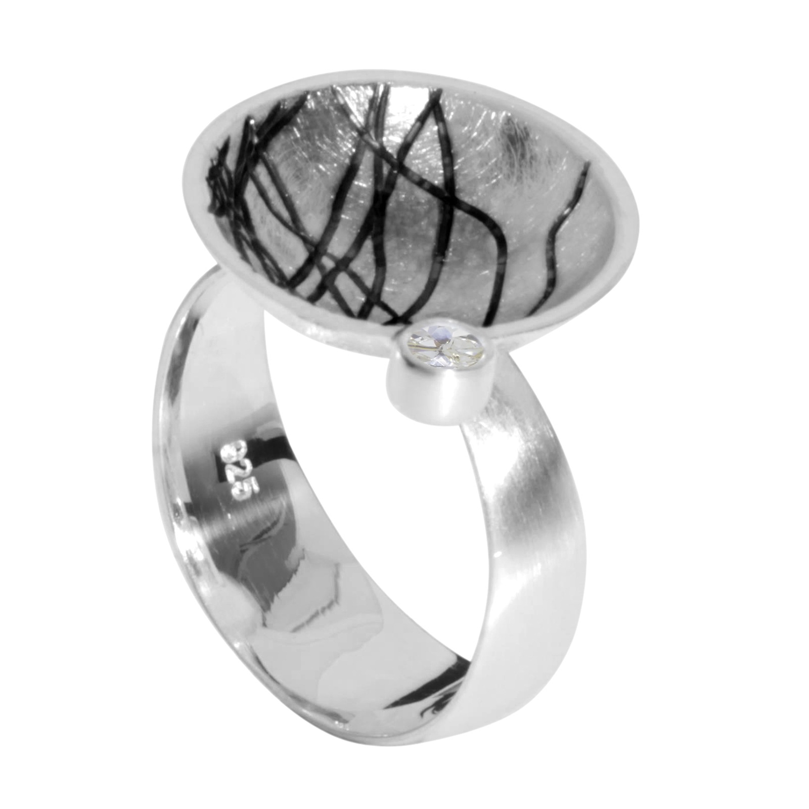 Fingerring OSTSEE-SCHMUCK "Ostsee-Schmuck Ring Runo - Sarah Vicenza" Gr. 58, silber, Fingerringe, Damen, 58 (18,5), Silber 925 (Sterlingsilber), Fingerring 4