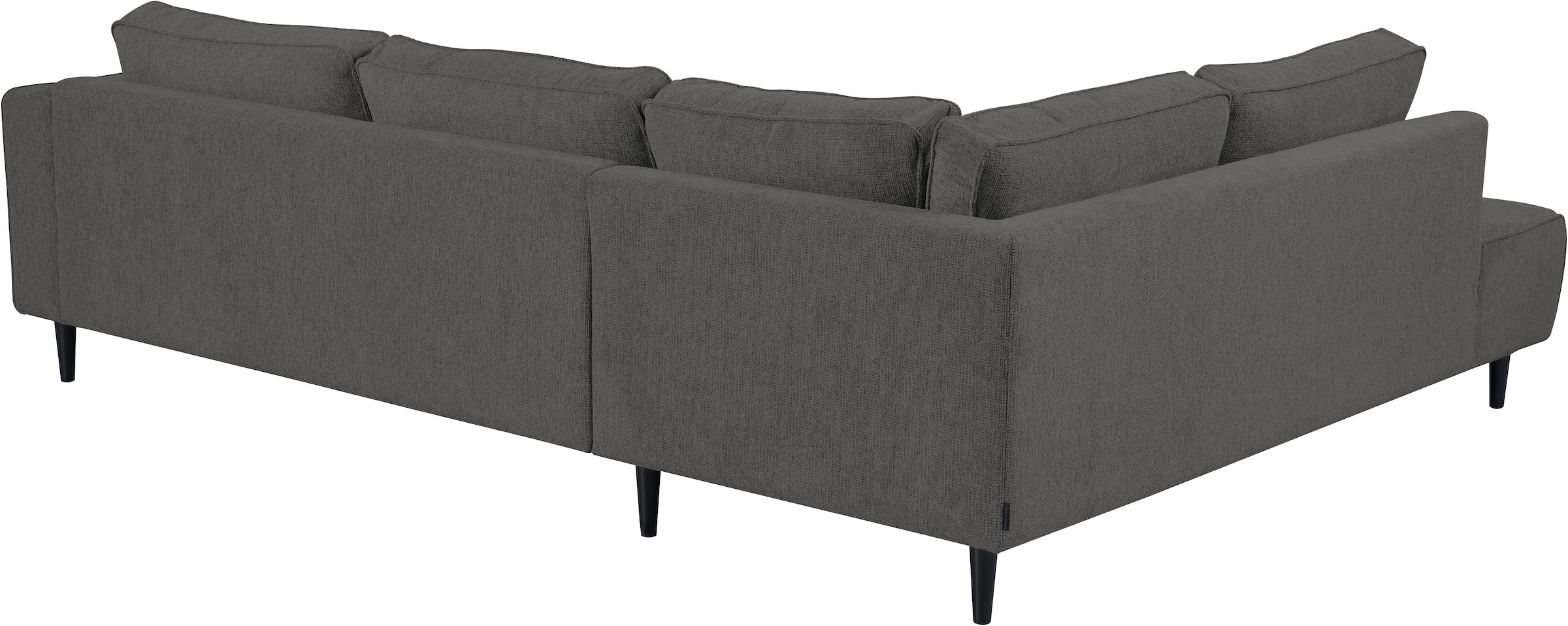 Places of Style Ecksofa »Fumone, Lederoptik oder Soft-Touch Chenille«, Breite 260, mit schwarzen Massivholzfüßen