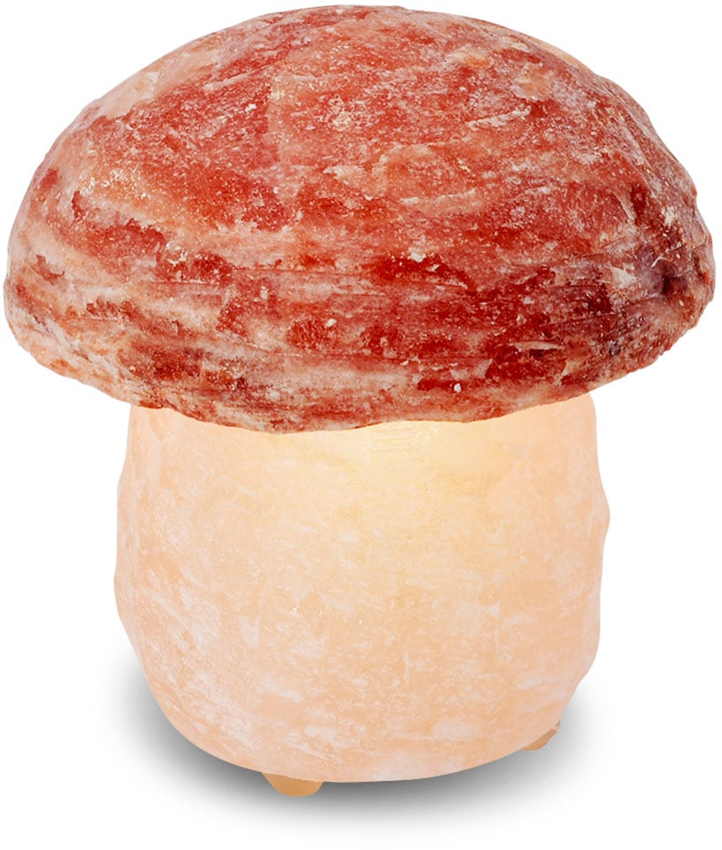 Salzkristall-Tischlampe "Pilz", H: 16cm, 1 Stk., orange, WAGNER LIFE DESIGN, Leuchten, Handgefertigt aus Salzkristall - jeder Stein ein Unikat, H: