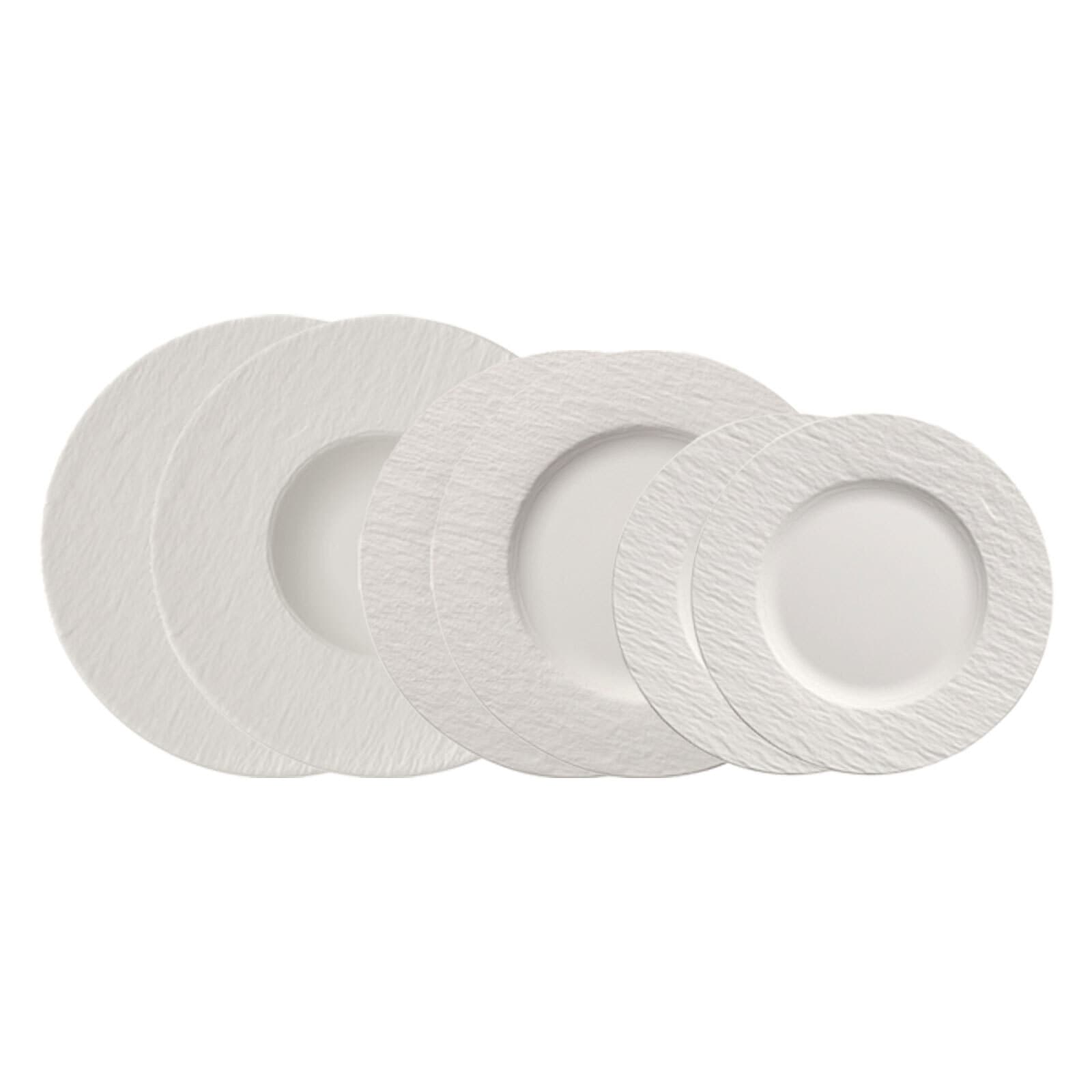VILLEROY & BOCH Geschirr-Set "Teller-Set Manufacture Rock 6er Set weiß", weiß, Geschirr-Sets