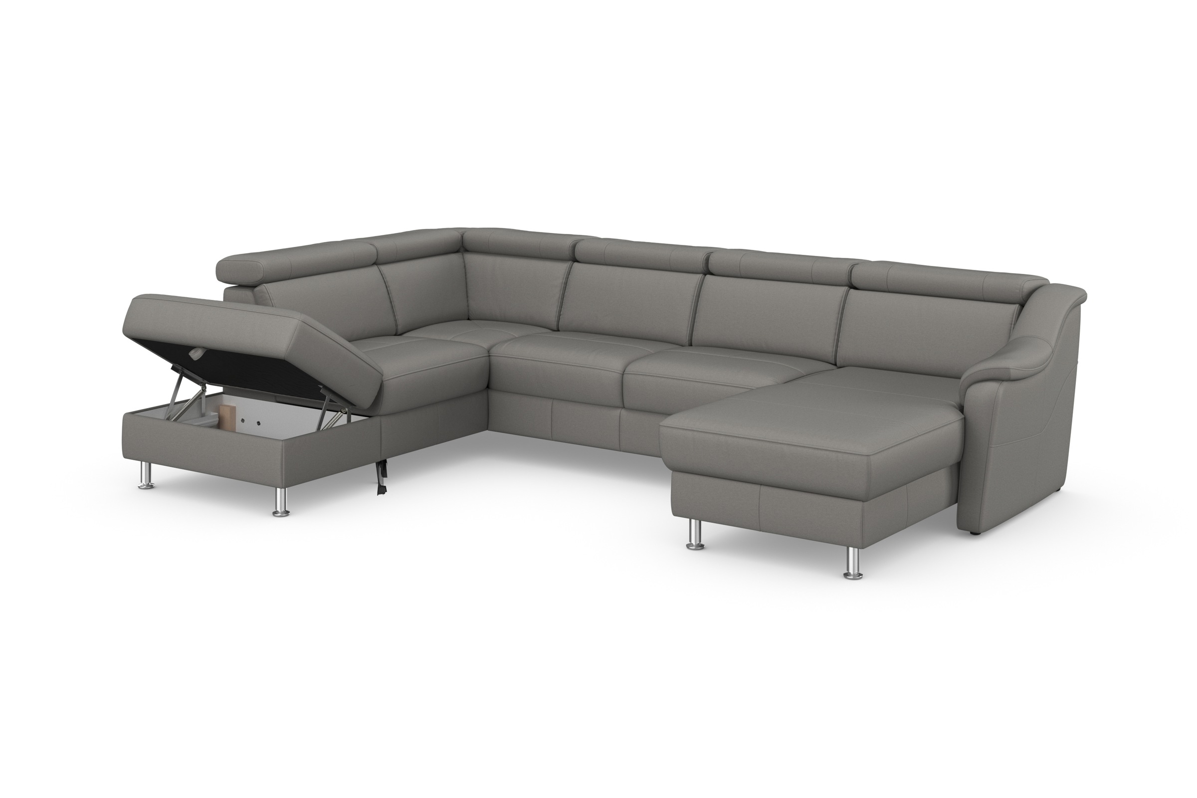 sit&more Wohnlandschaft »Freetown U-Form«, Kopfteilverstellung und Federkern, wahlweise mit Bettfunktion