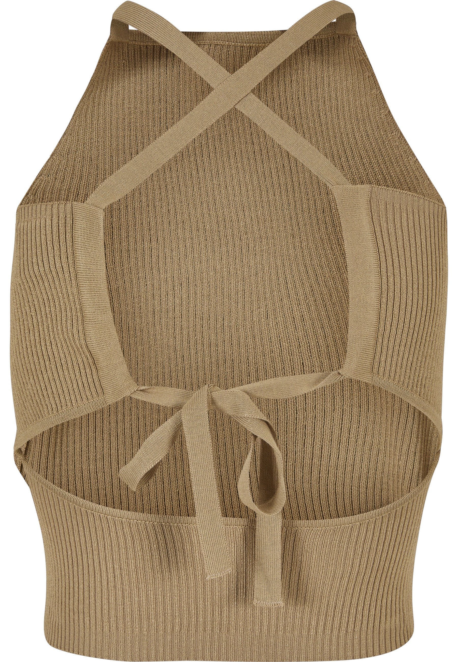 URBAN CLASSICS Tanktop »Urban Classics Damen Ladies Rib Knit Crossed Back Top« 1 Stk.