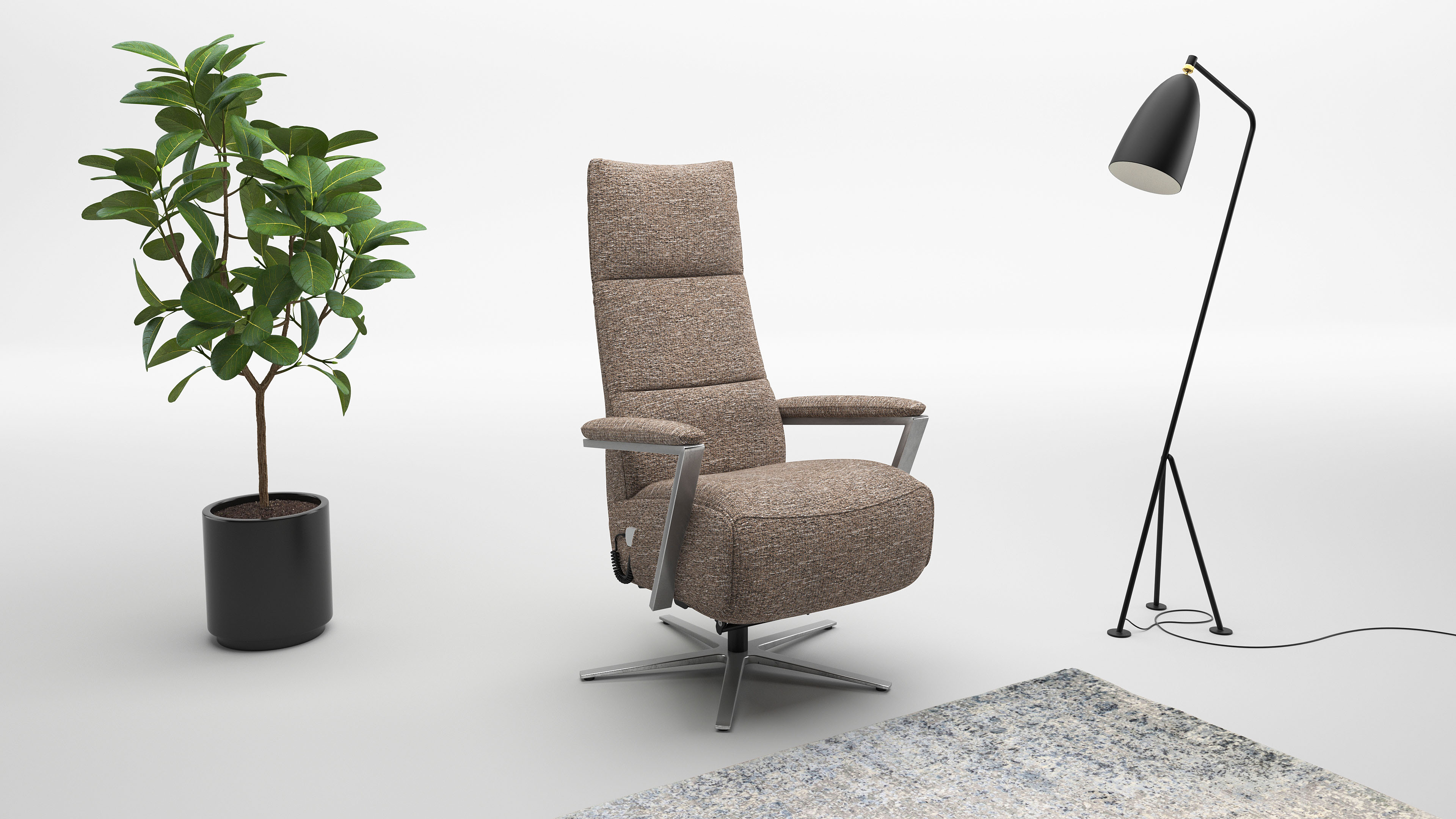 sit&more TV-Sessel "Vario Comfort, inkl. Kopfteilverstellung & 360 Drehfunktion" mit Gasdruck, Höhe der Armlehnen 64cm