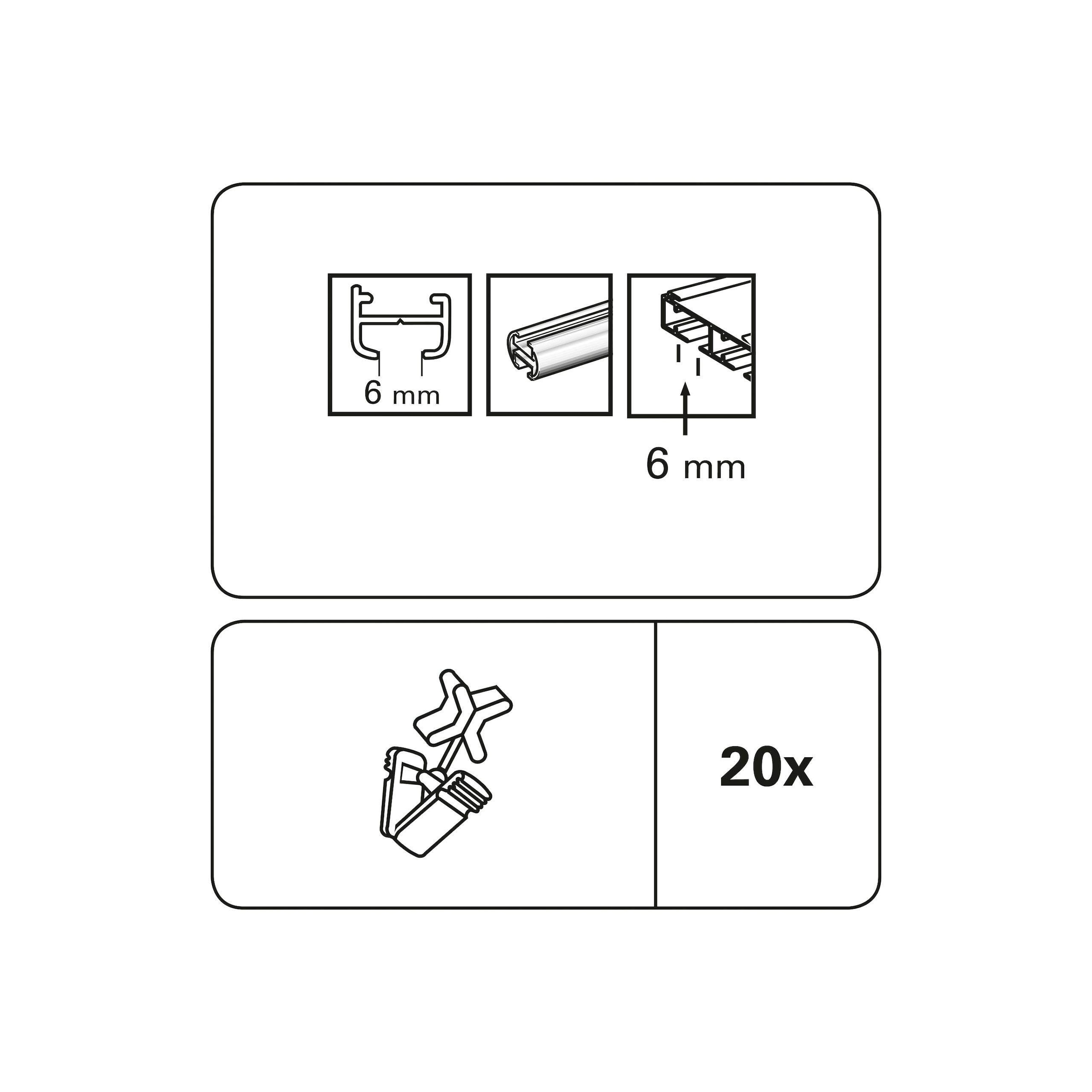 GARDINIA Klick-Gleiter »X-Gleiter mit Klammer«, (20 St.), Serie  Flächenvorhang-Technik Atlanta 3-läufig bestellen | BAUR