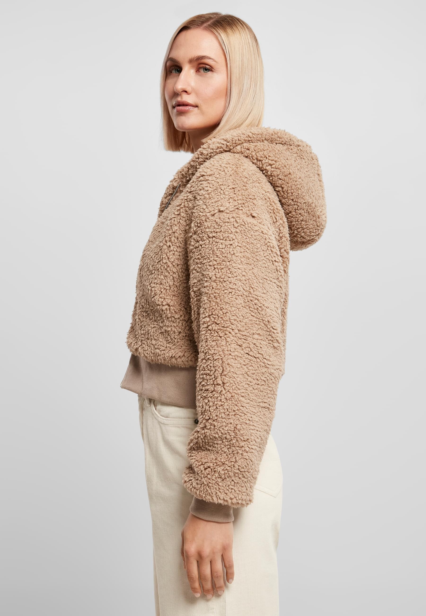 URBAN CLASSICS Allwetterjacke »Urban Classics Damen Ladies Short Oversized Sherpa Jacket«, (1 St.), mit Kapuze