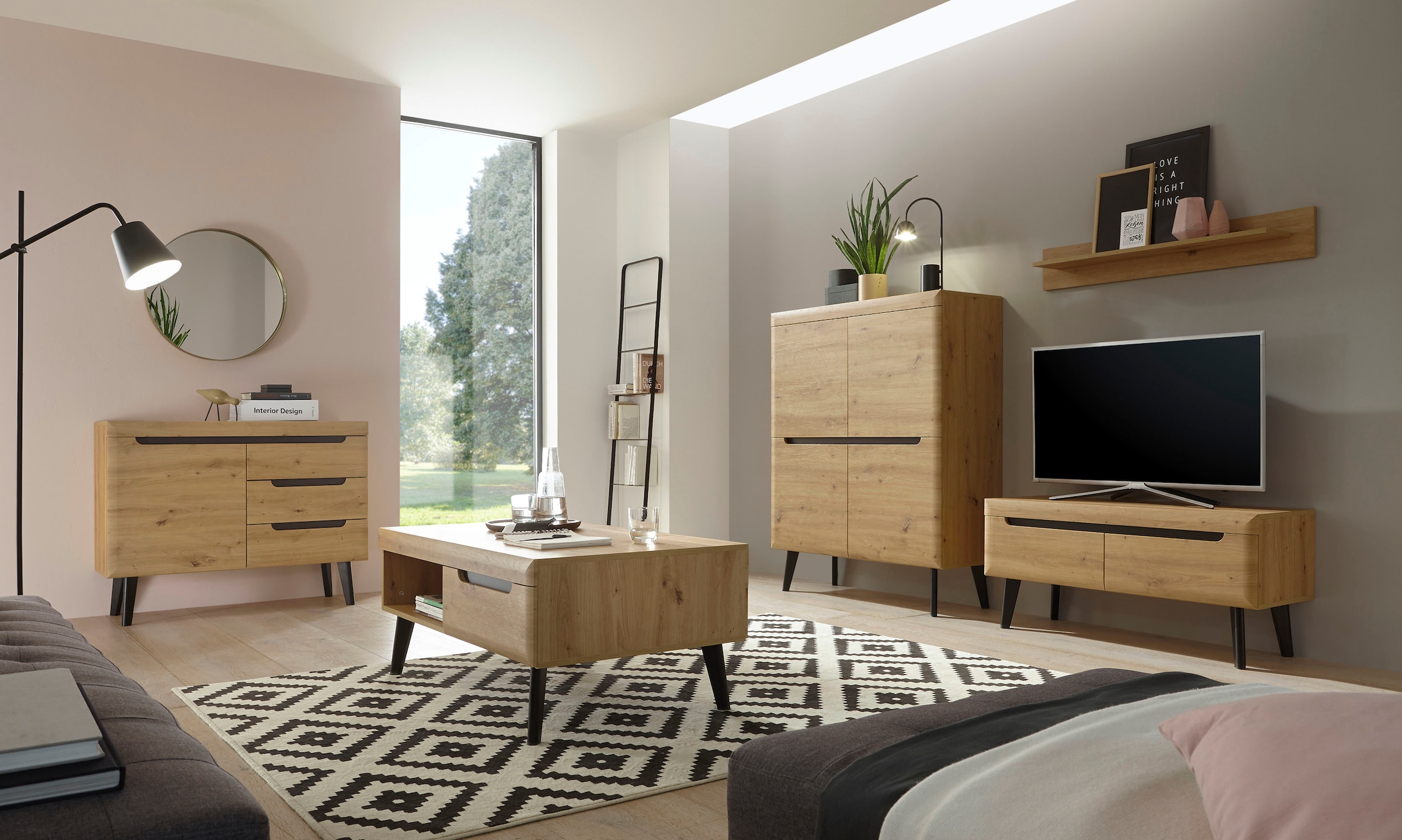 Home affaire Wohnwand »Torge, Anbauwand, Schrankwand, Mediawand, Wohnzimmer-Set« 4 Stk. tlg.